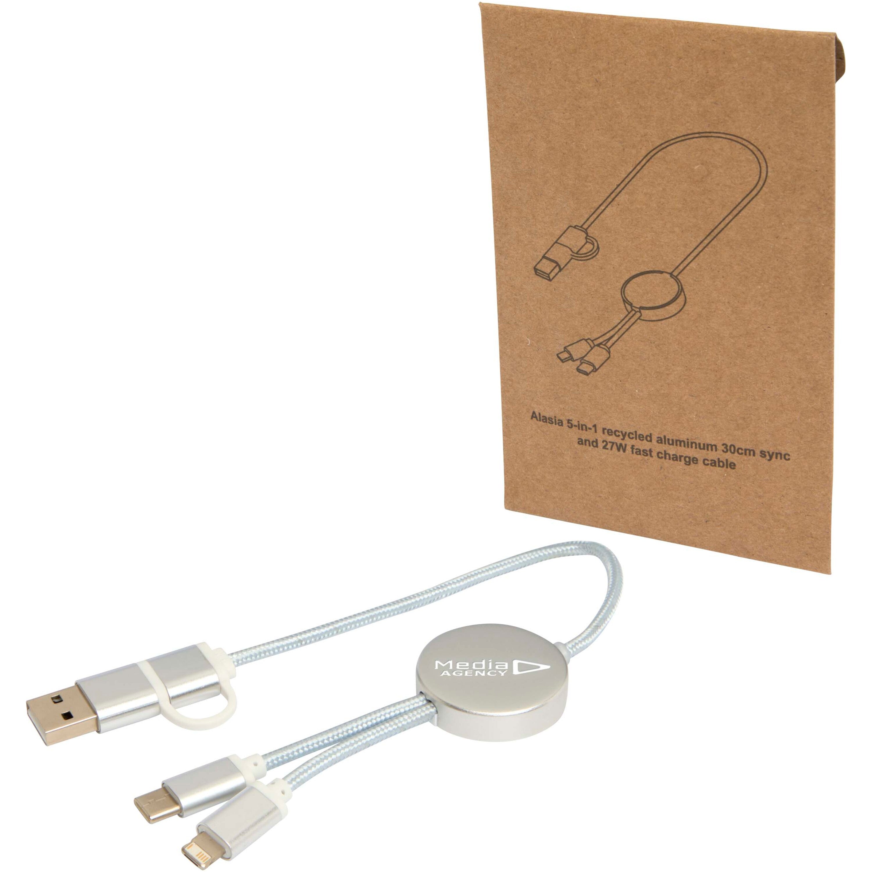 Alasia 5-in-1 30cm Data Sync and 27W Fast Charge Cable
