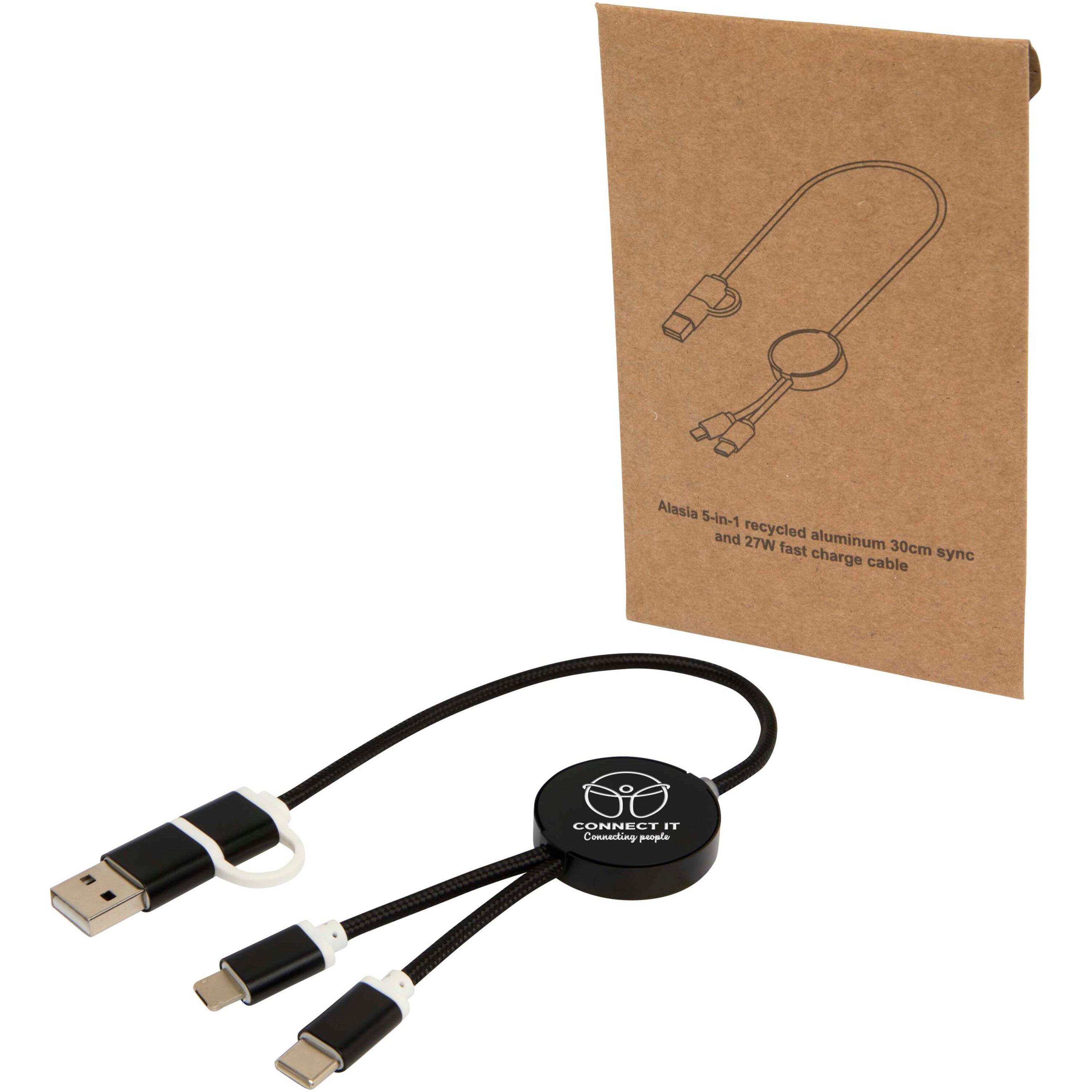 Alasia 5-in-1 30cm Data Sync and 27W Fast Charge Cable