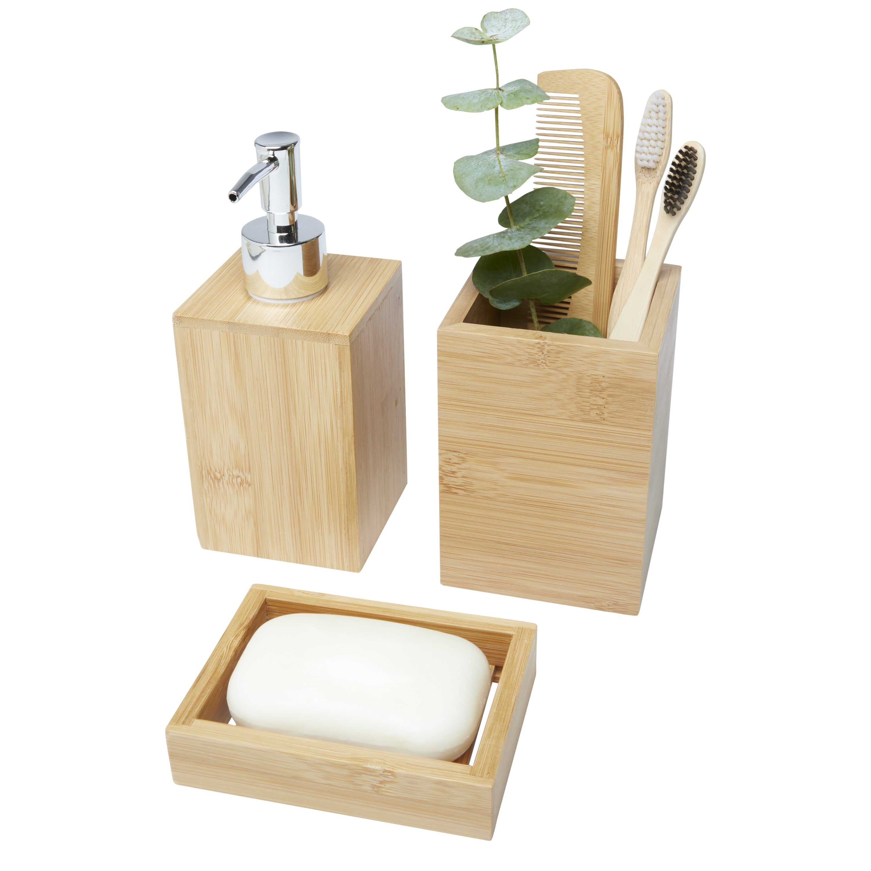 Hedon 3-Piece Bamboo Bathroom Set