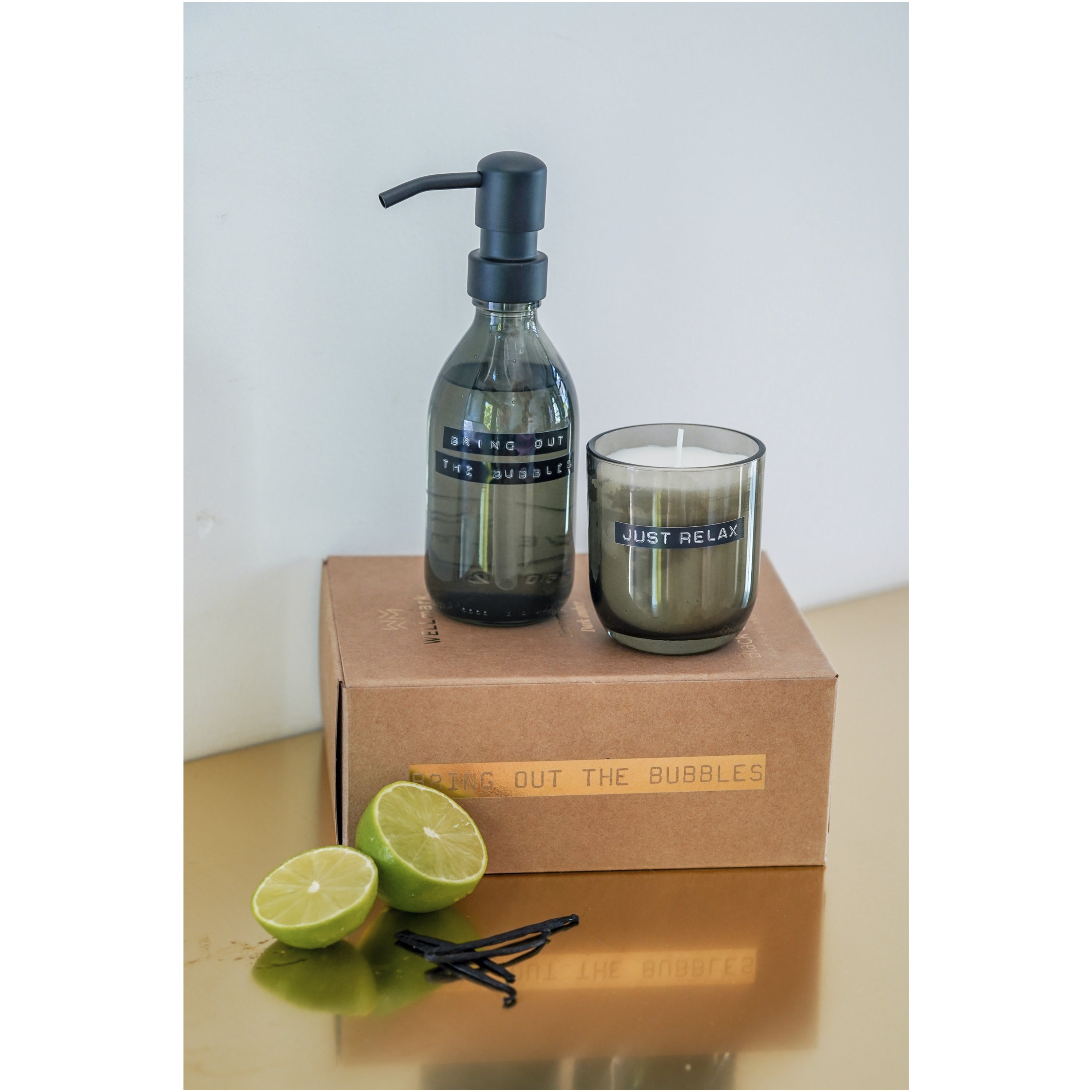 Dark Amber Hand Soap and Scented Candle Gift Set