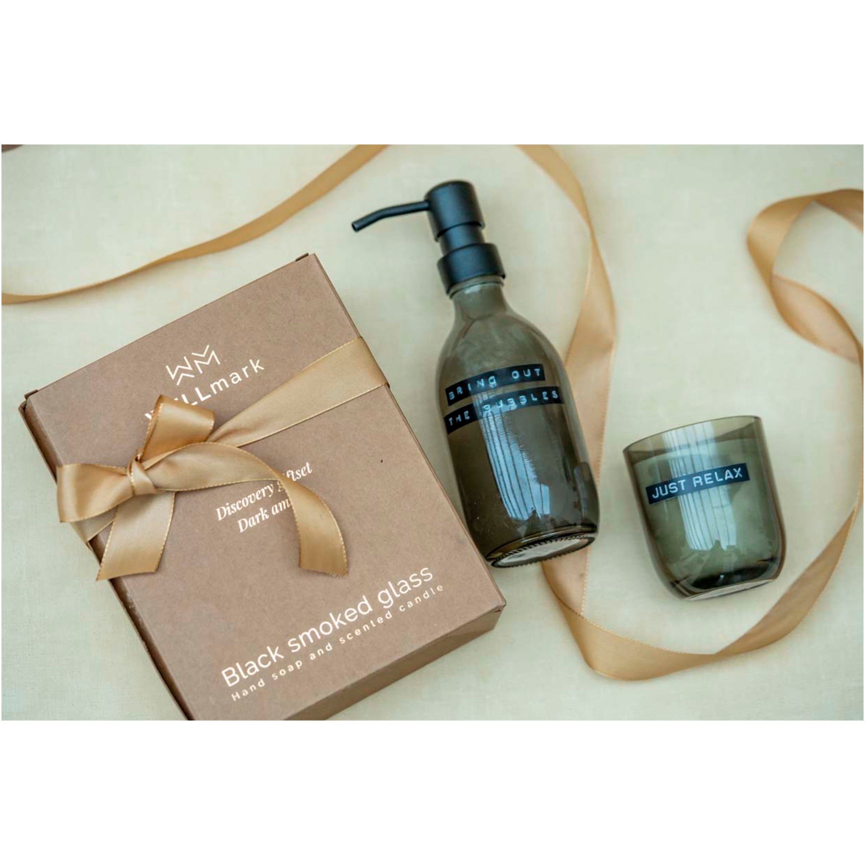 Dark Amber Hand Soap and Scented Candle Gift Set