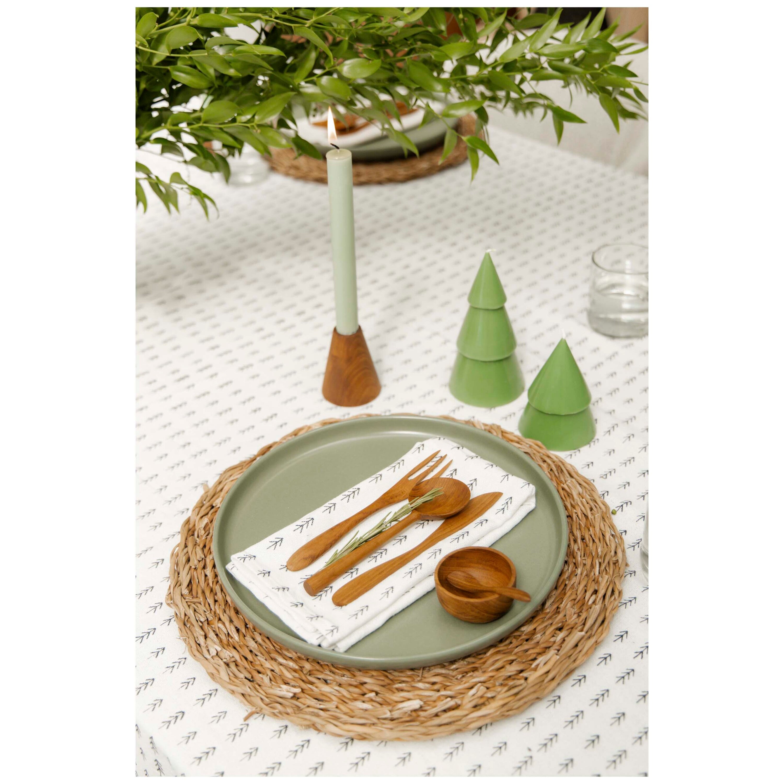 Set of 2 Handcrafted Christmas Tree Candles