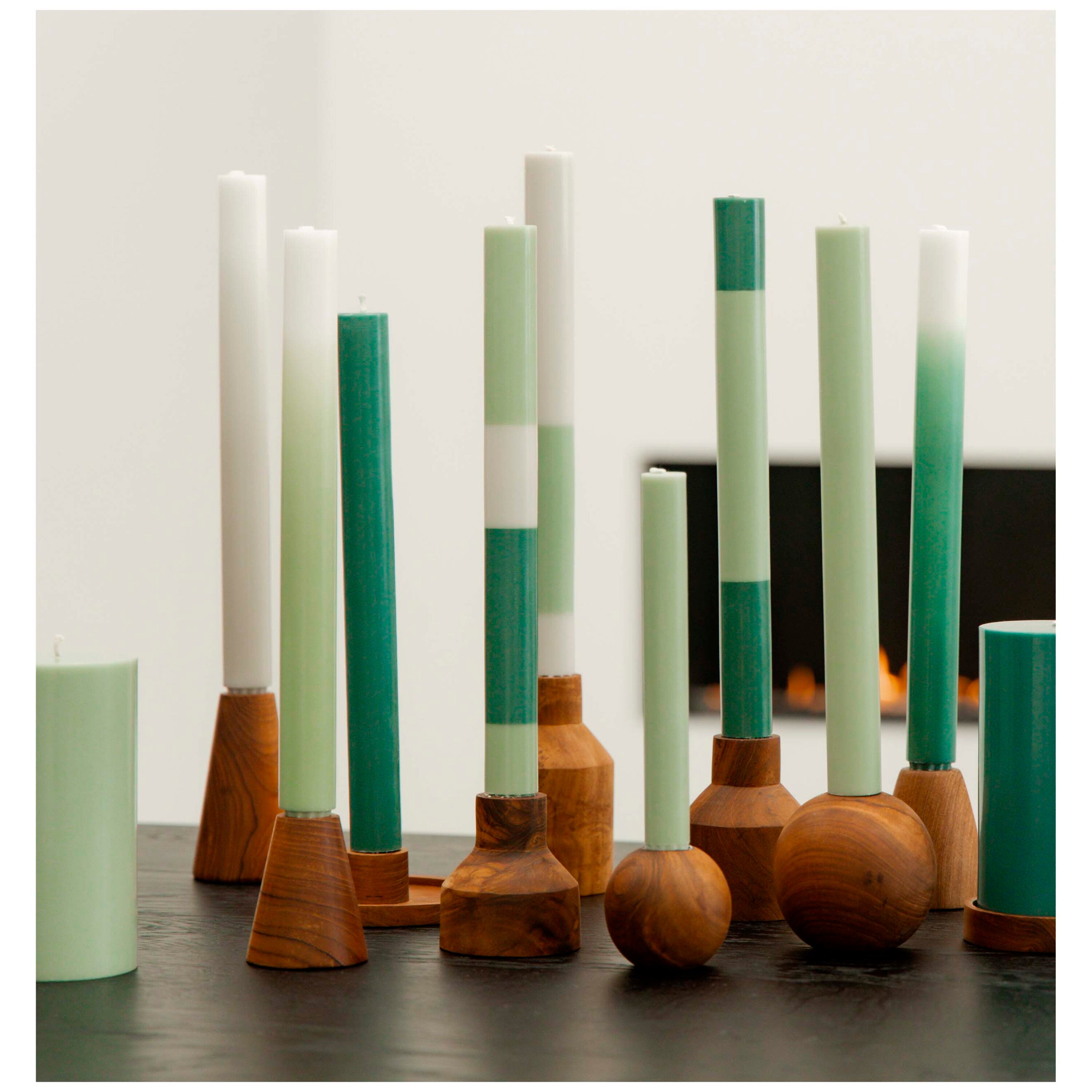 Teak Dinner Candle Holder