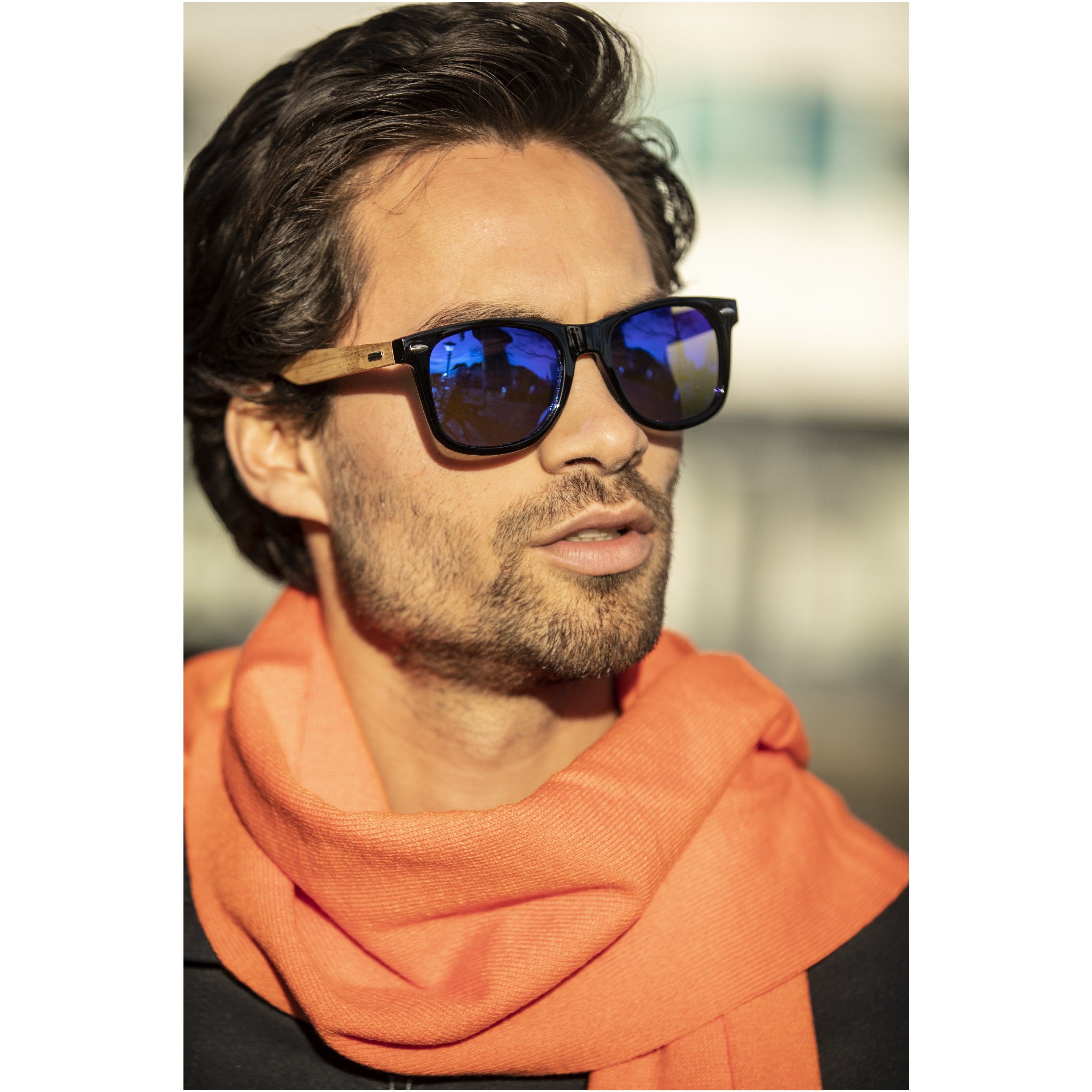Mirrored Wooden Polarised Sunglasses