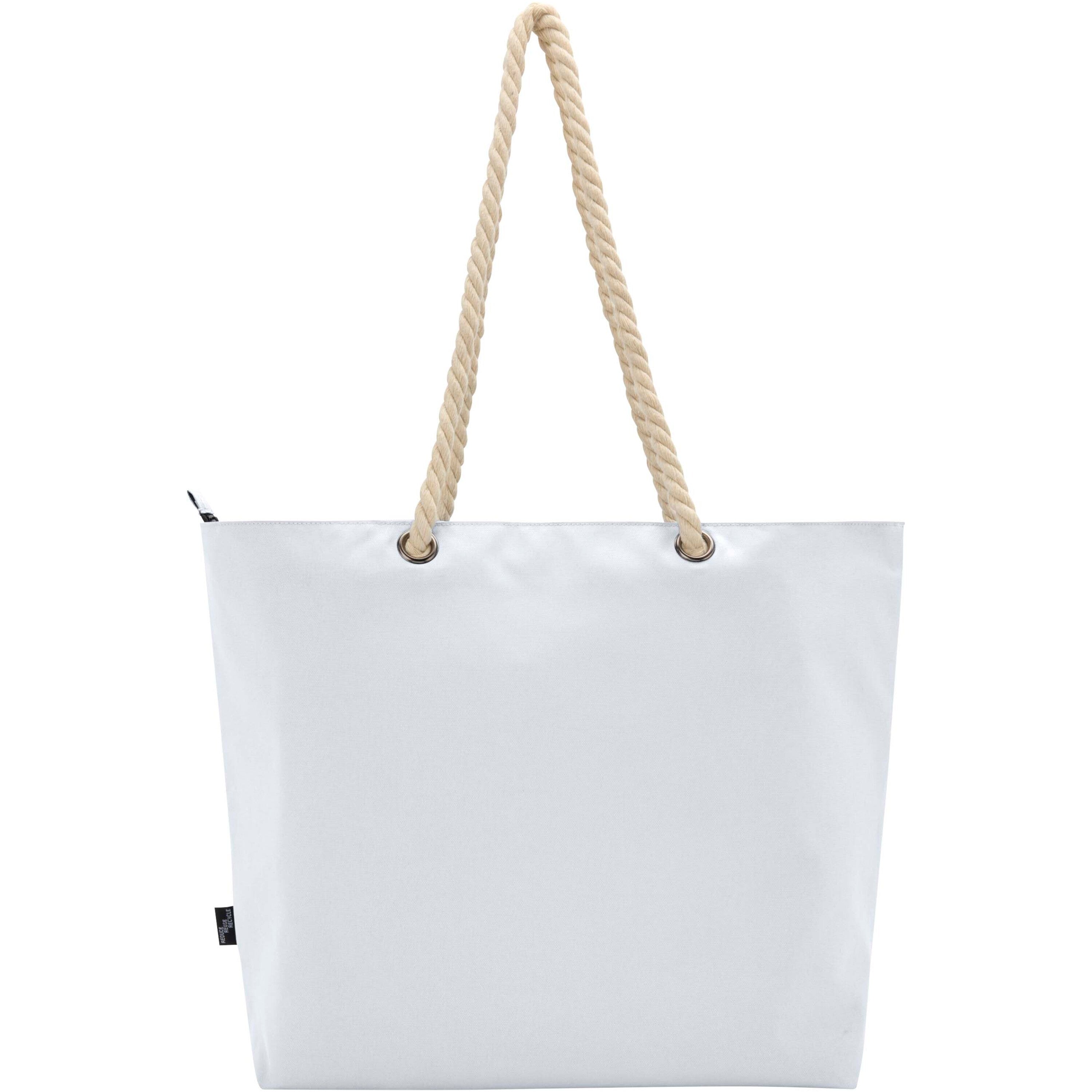 Recycled Beach Cooler Tote Bag with Cord Handles