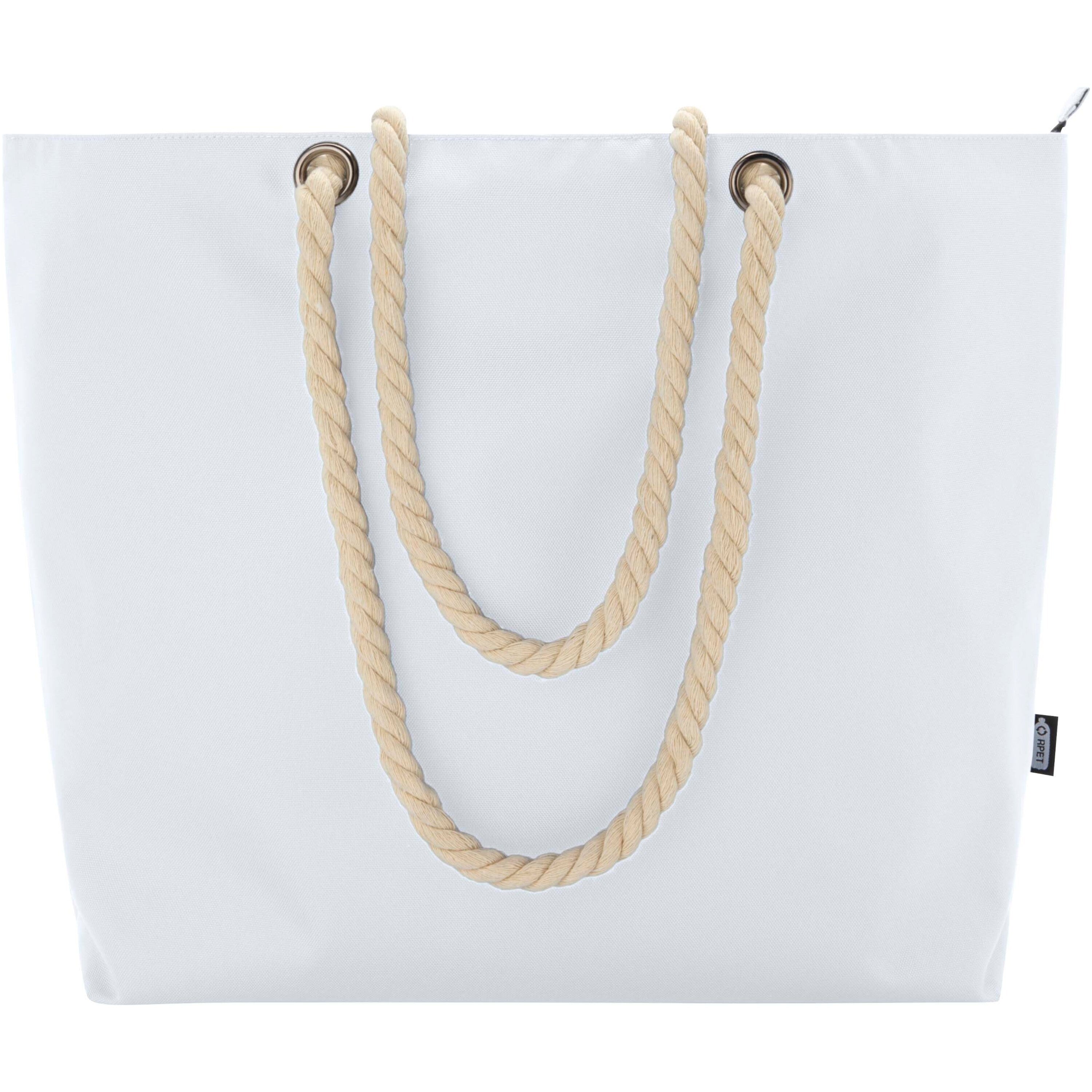 Recycled Beach Cooler Tote Bag with Cord Handles