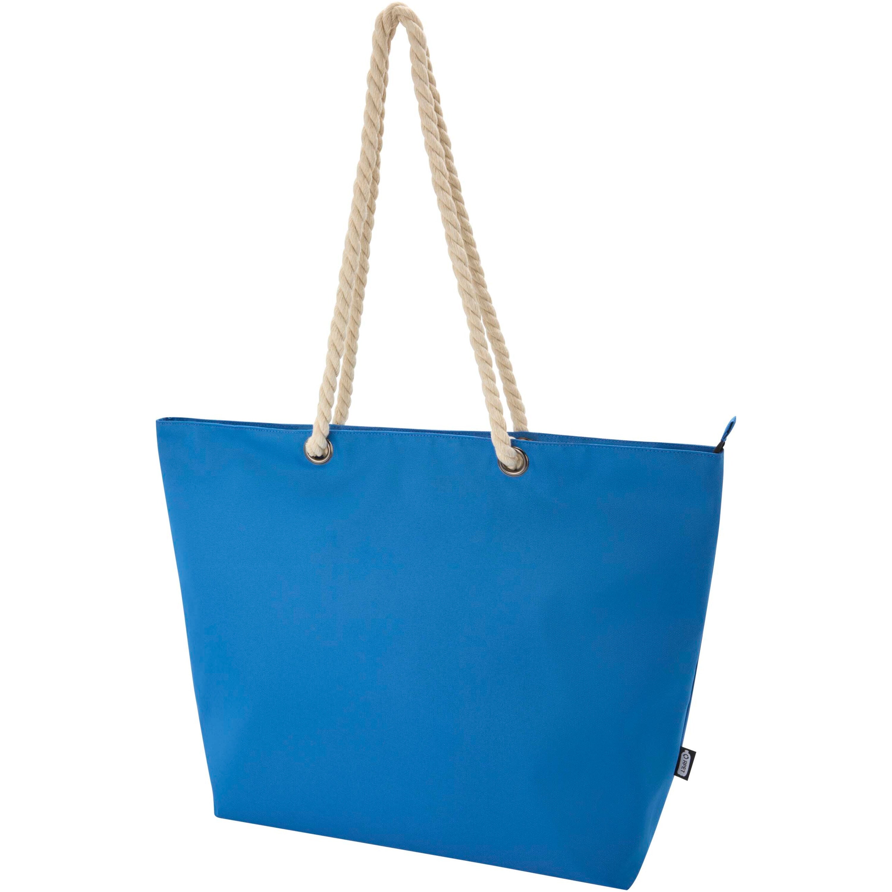 Recycled Beach Cooler Tote Bag with Cord Handles