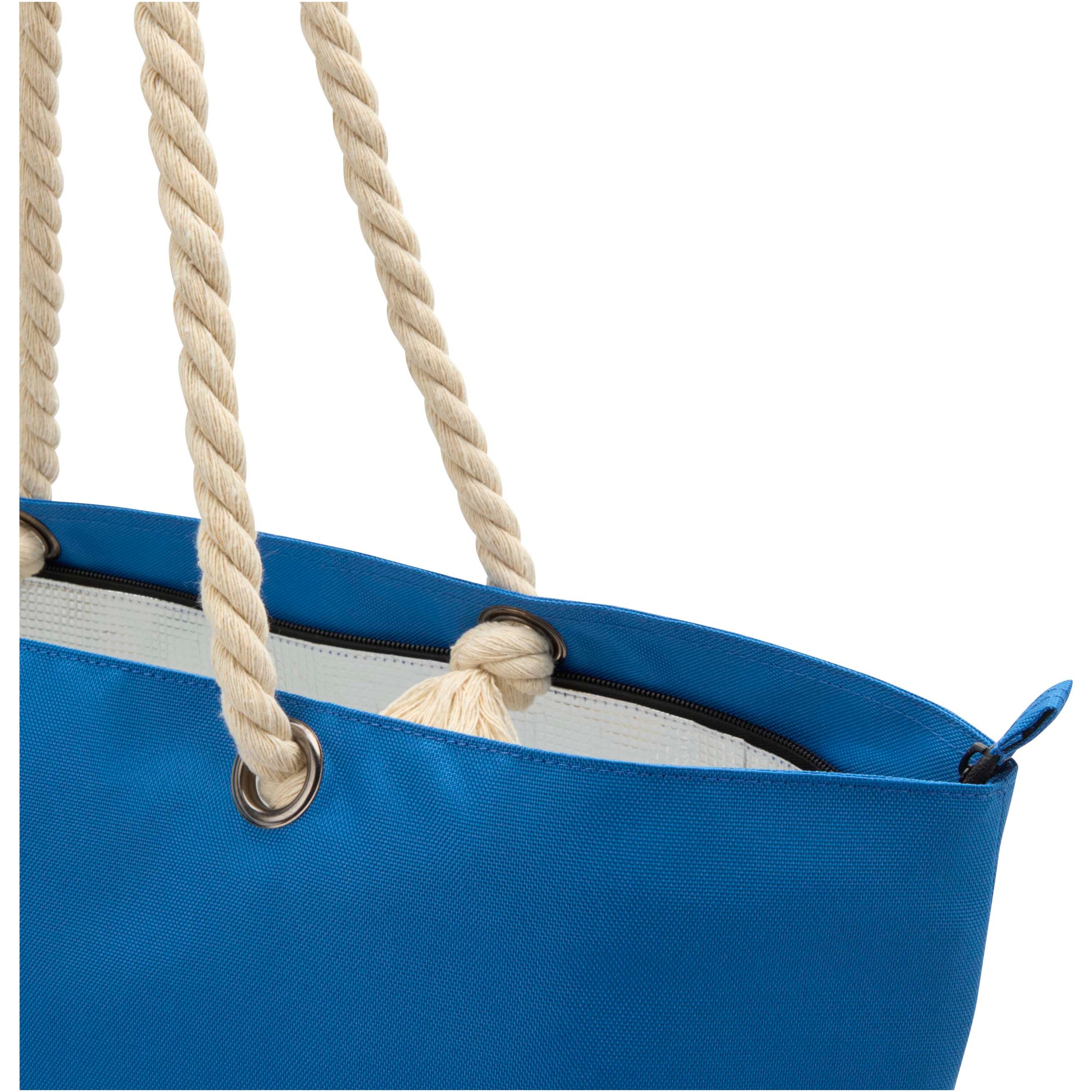 Recycled Beach Cooler Tote Bag with Cord Handles