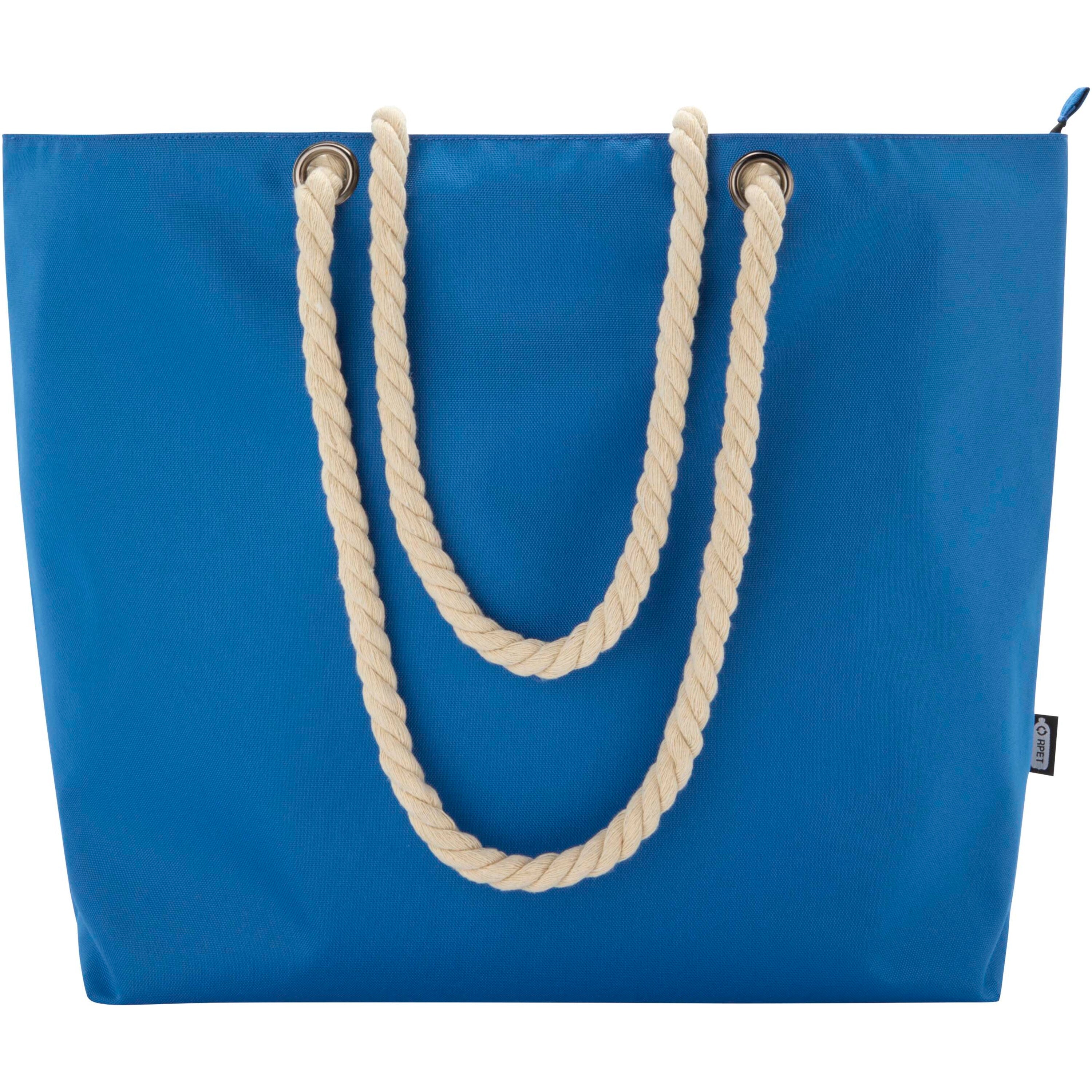 Recycled Beach Cooler Tote Bag with Cord Handles