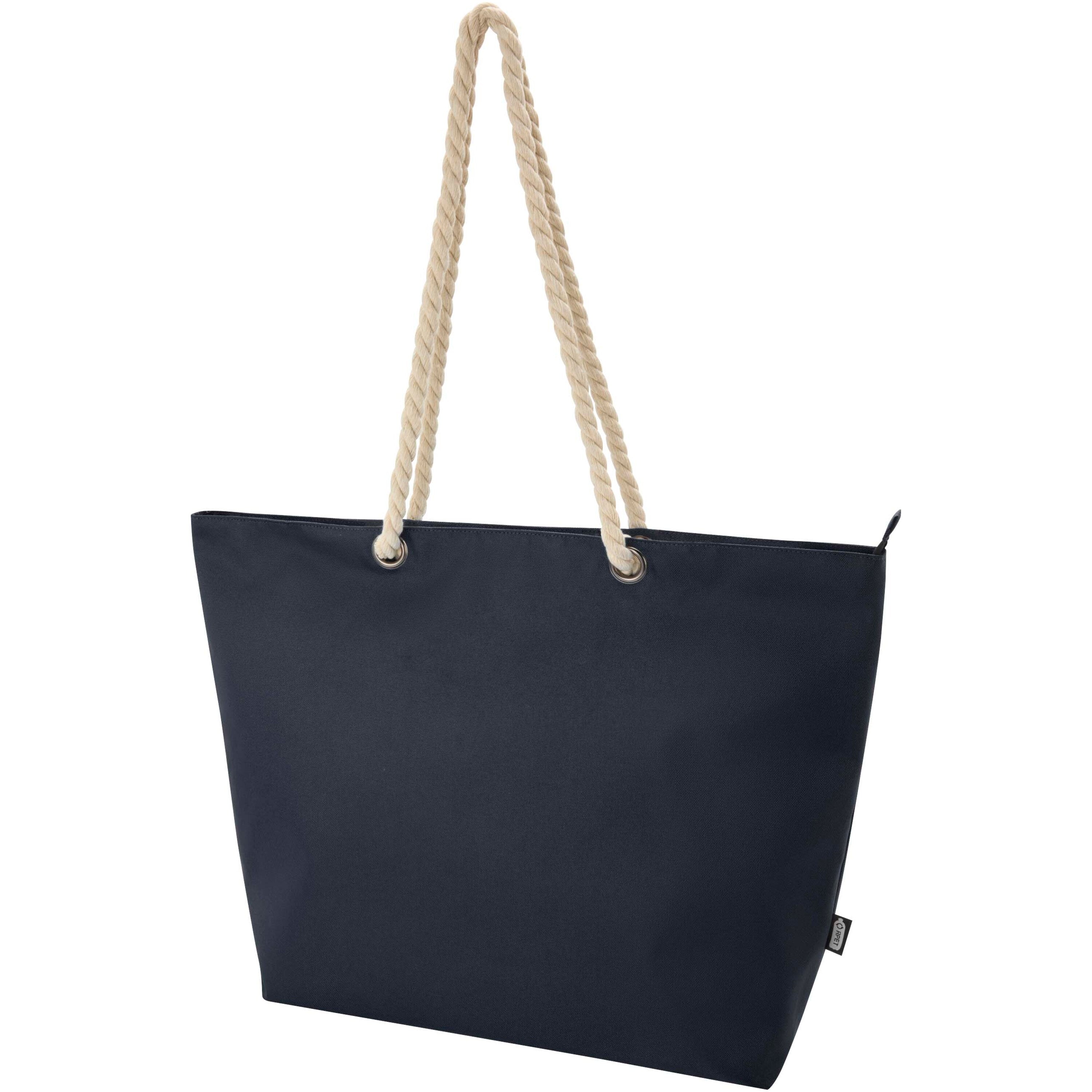Recycled Beach Cooler Tote Bag with Cord Handles
