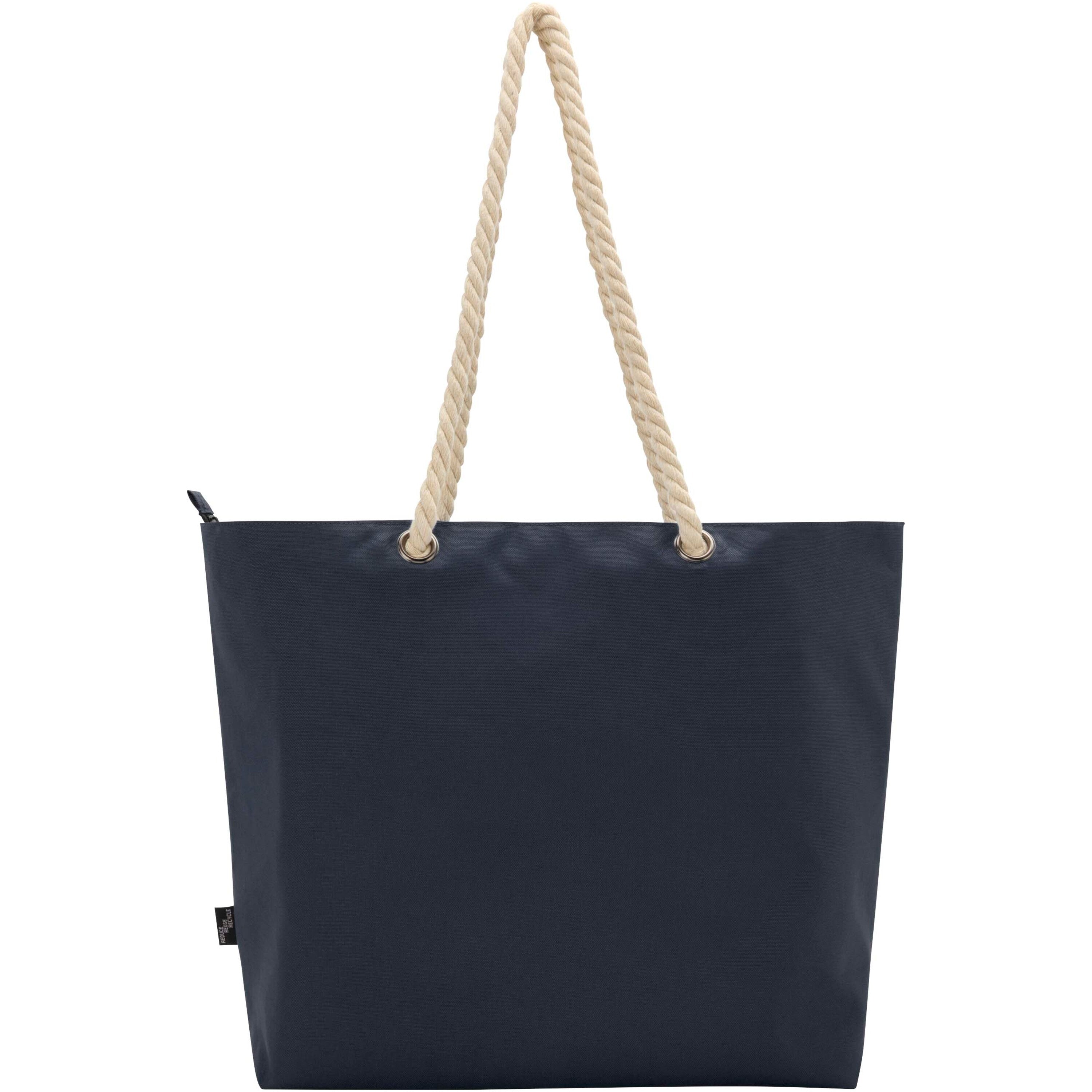 Recycled Beach Cooler Tote Bag with Cord Handles