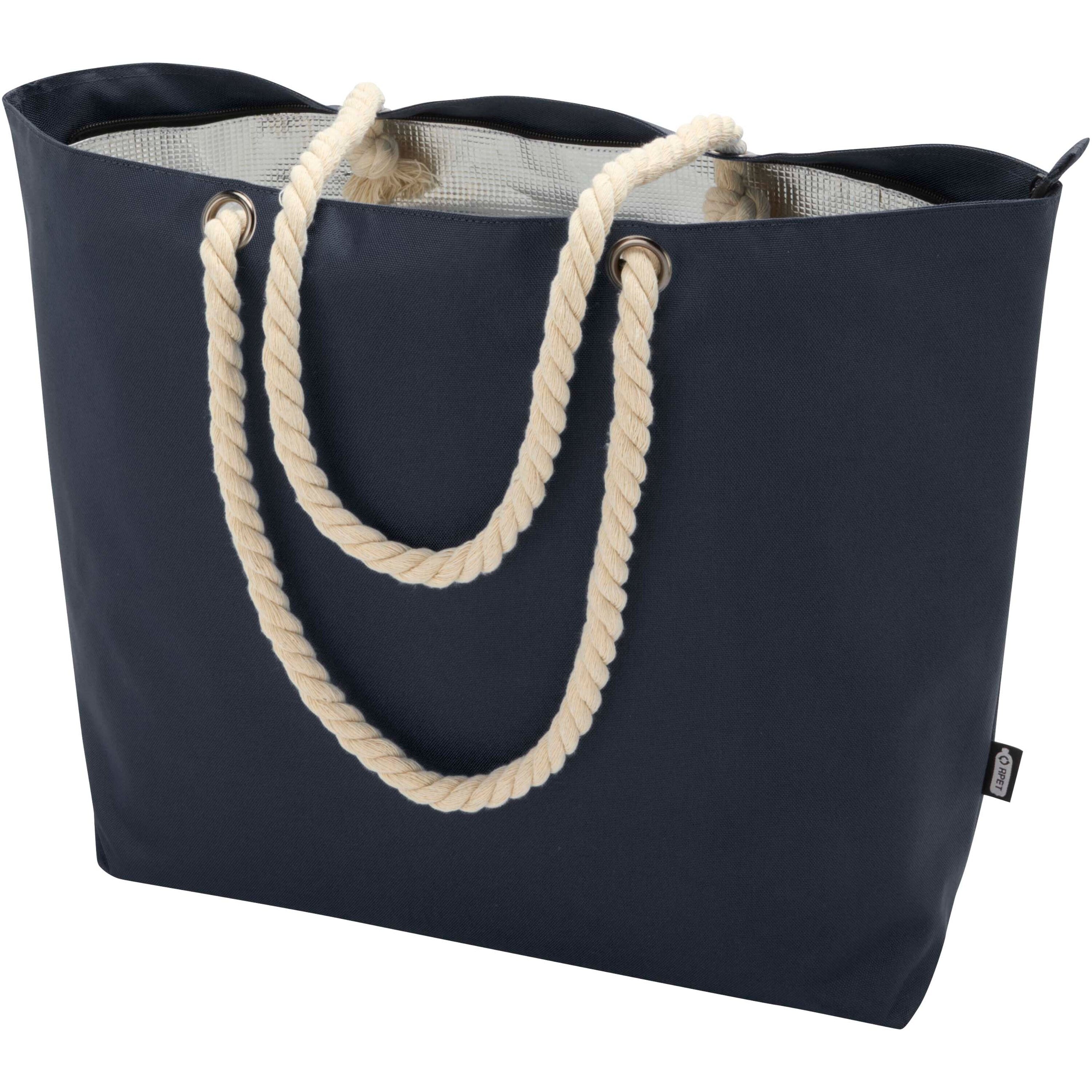Recycled Beach Cooler Tote Bag with Cord Handles