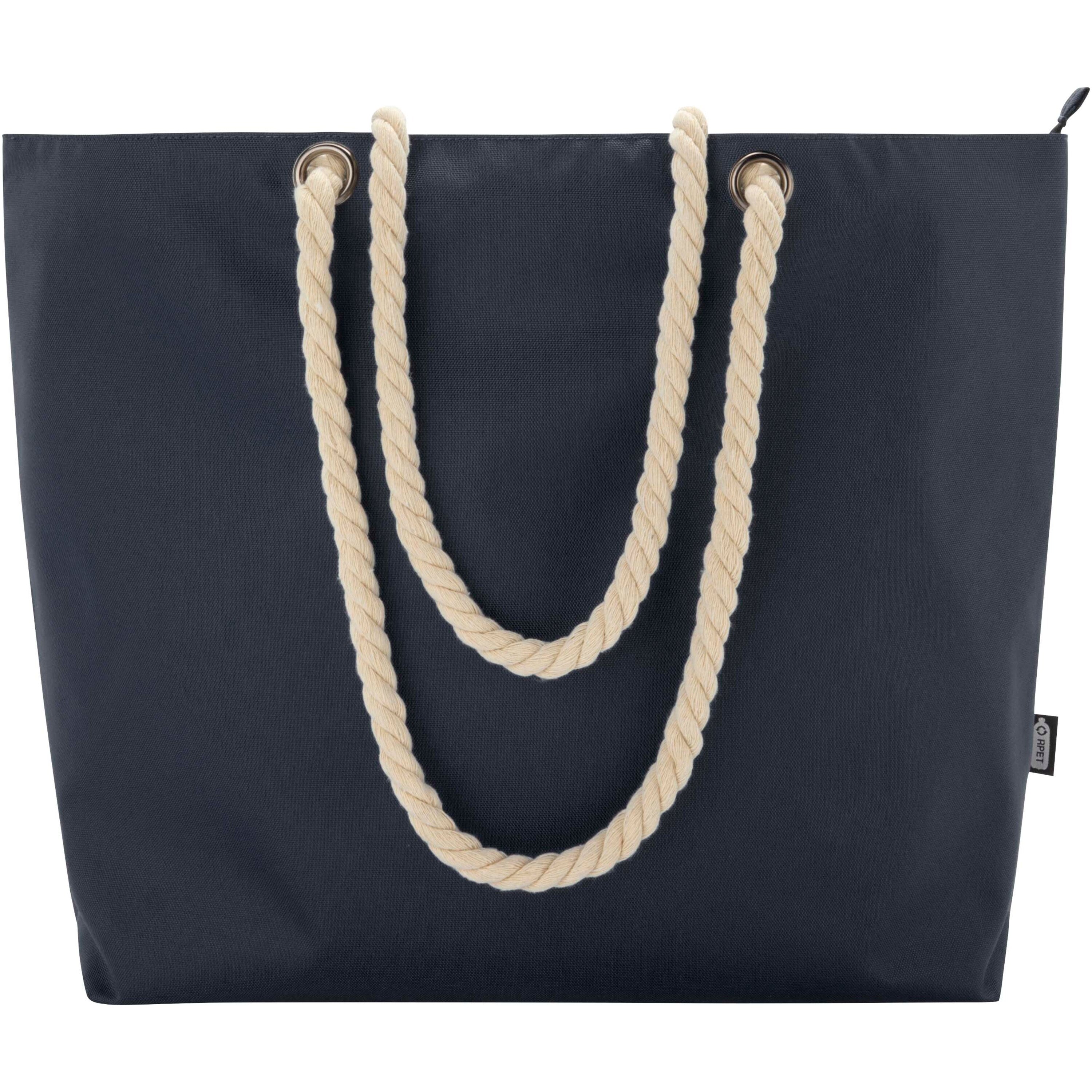 Recycled Beach Cooler Tote Bag with Cord Handles
