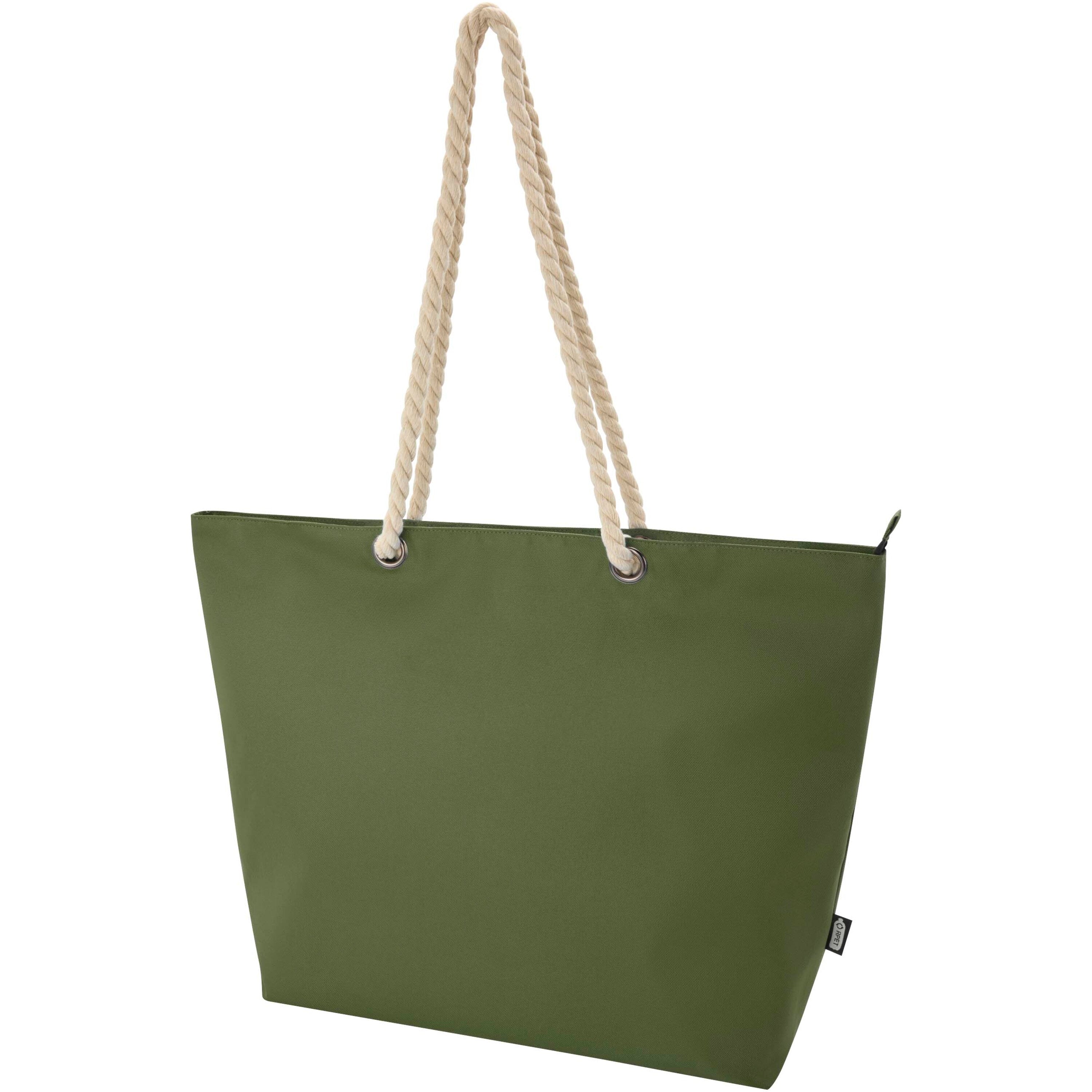 Recycled Beach Cooler Tote Bag with Cord Handles
