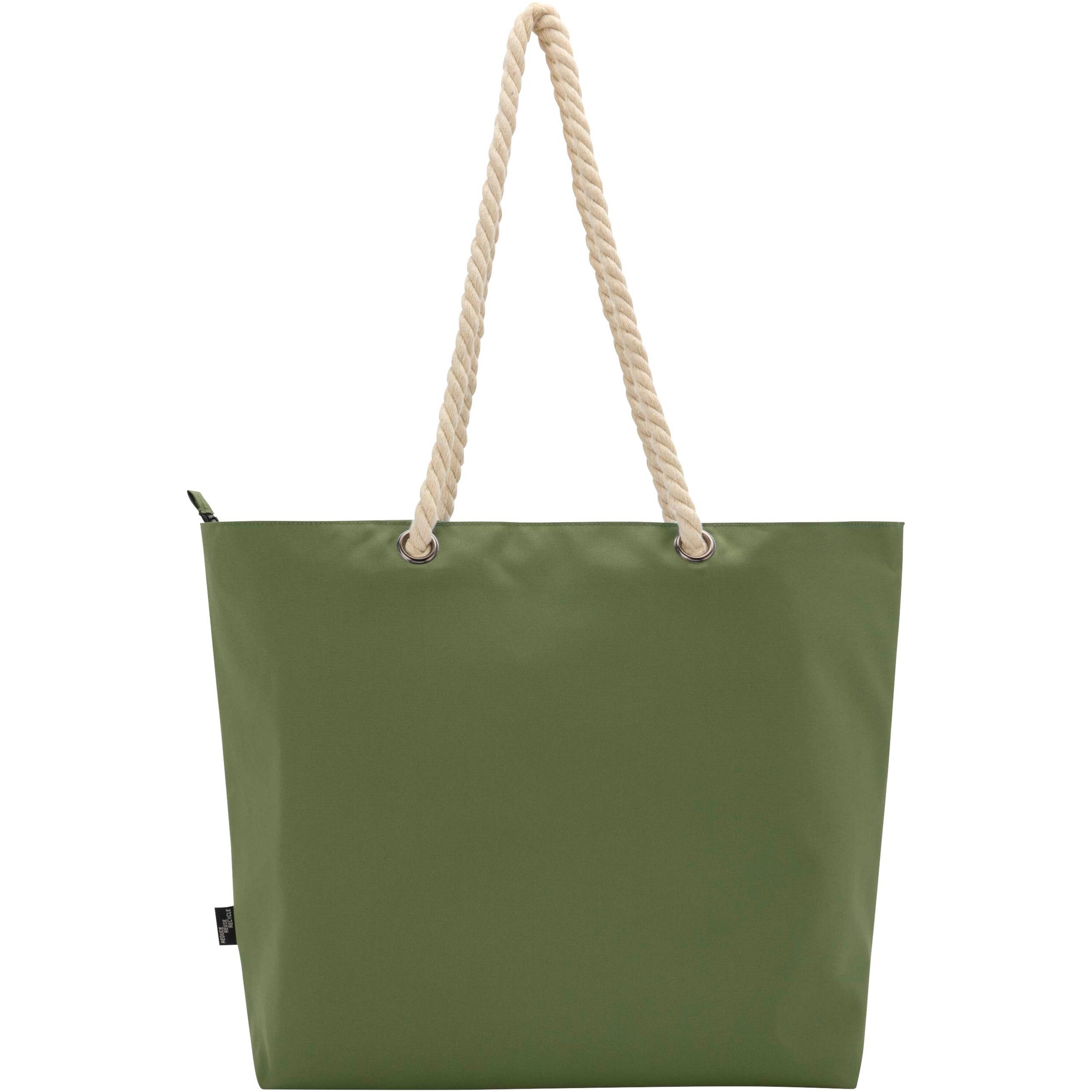 Recycled Beach Cooler Tote Bag with Cord Handles