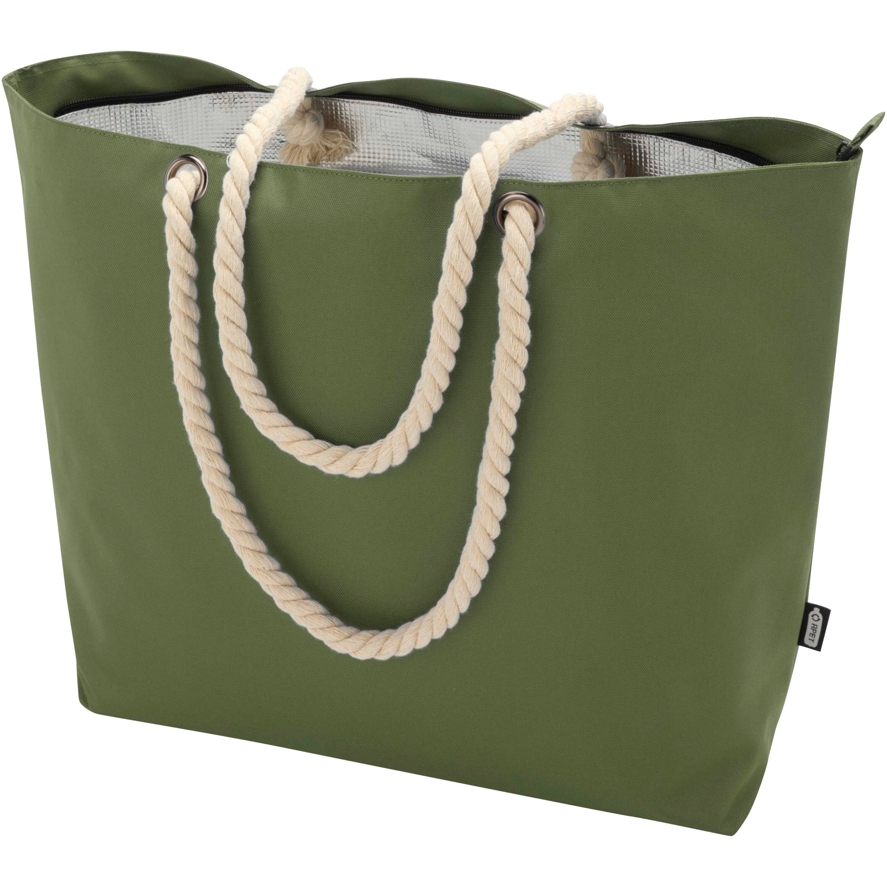 Recycled Beach Cooler Tote Bag with Cord Handles
