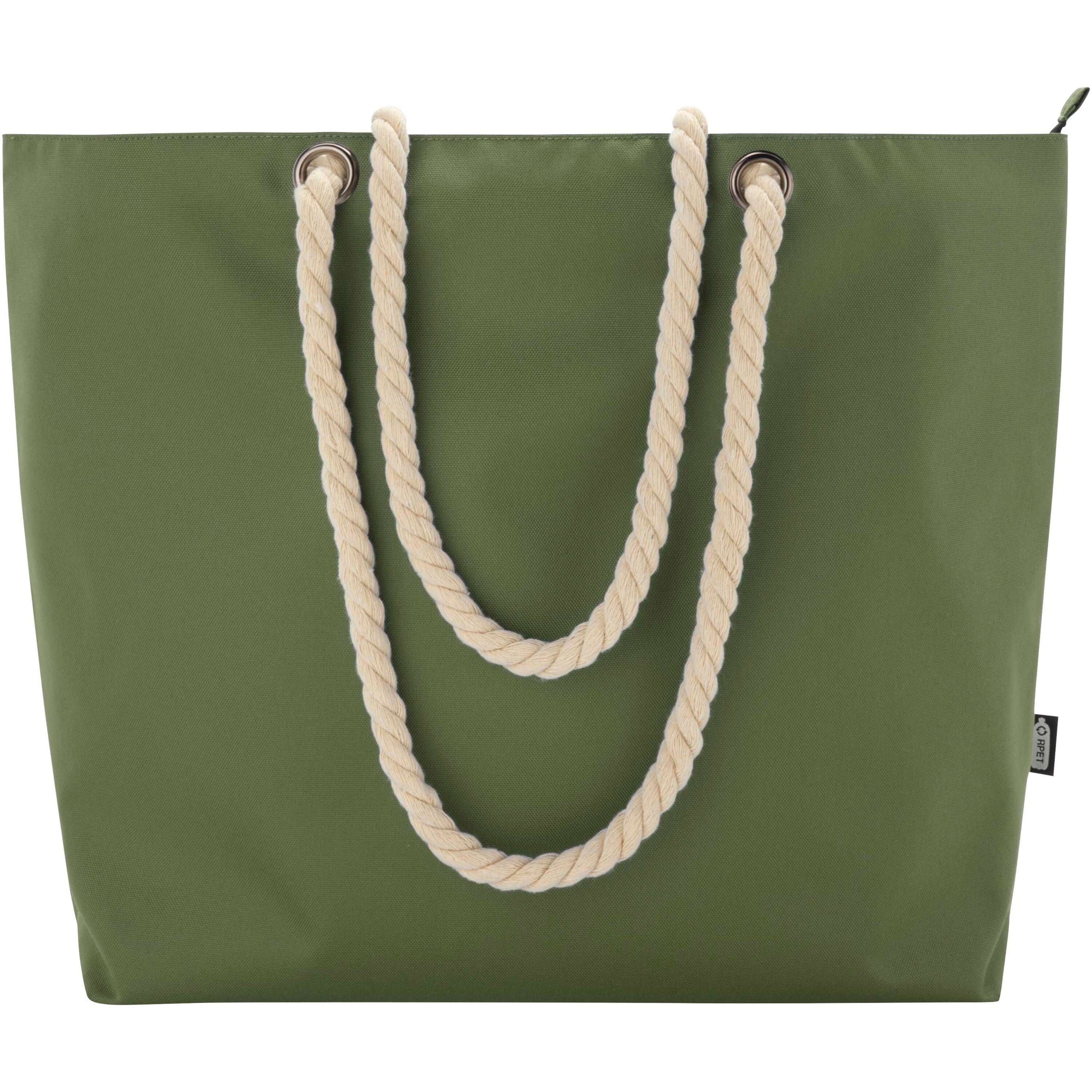 Recycled Beach Cooler Tote Bag with Cord Handles