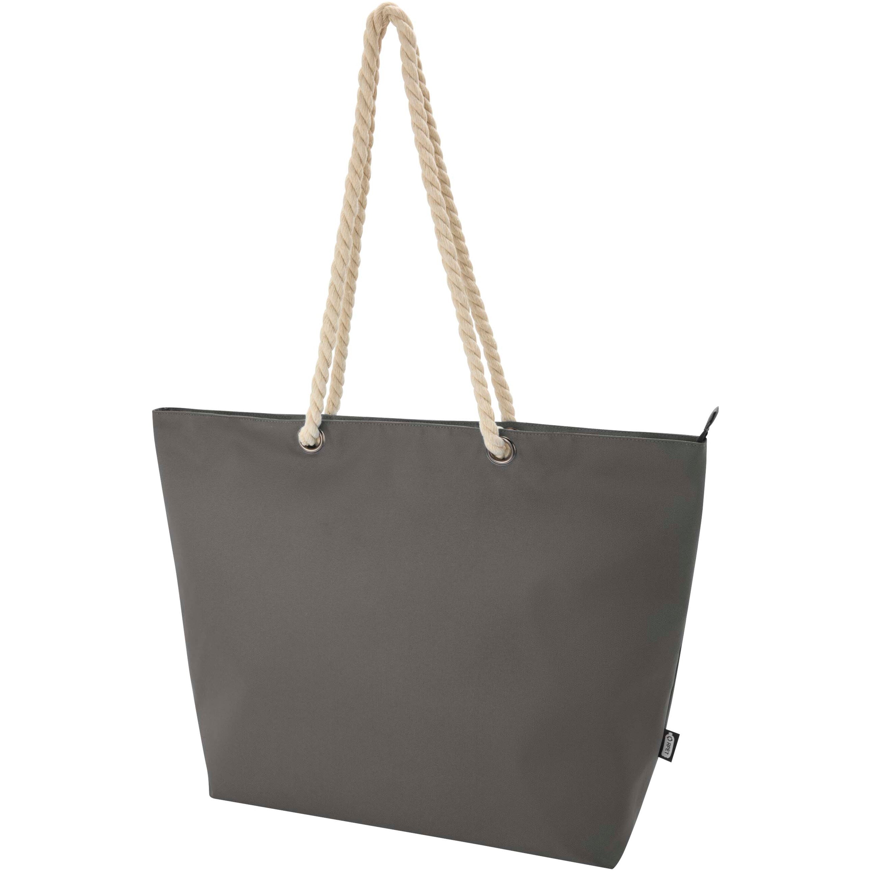Recycled Beach Cooler Tote Bag with Cord Handles