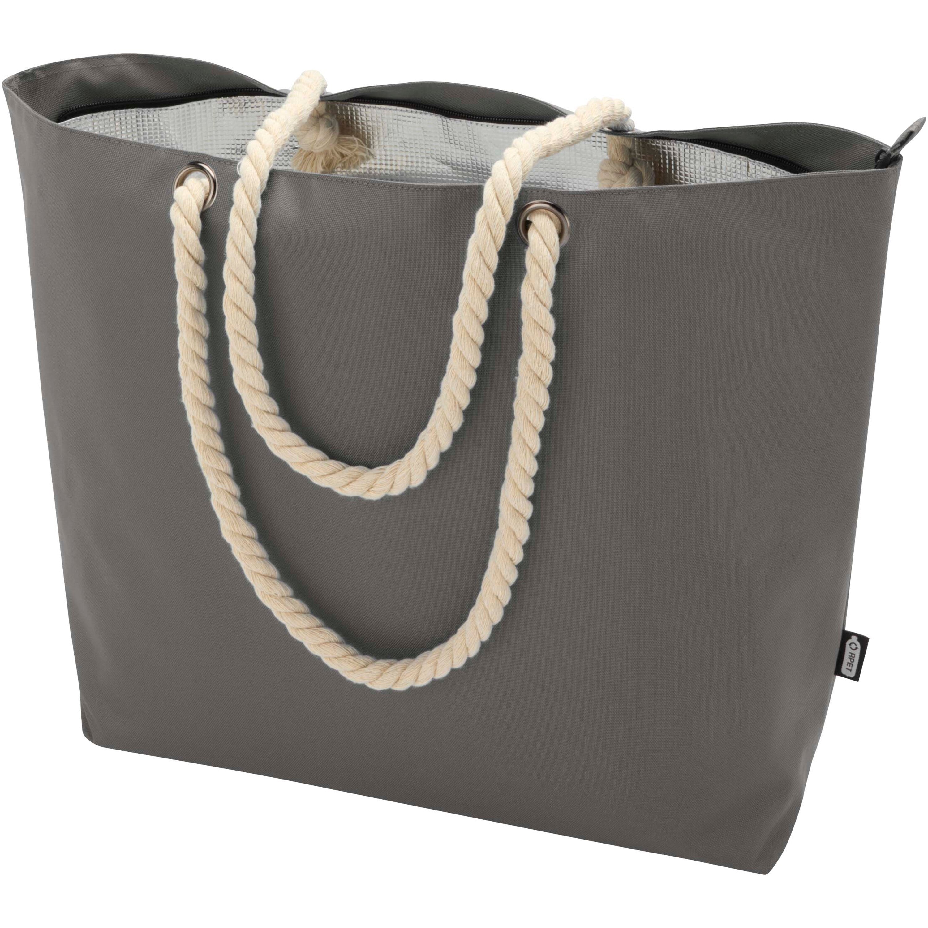 Recycled Beach Cooler Tote Bag with Cord Handles