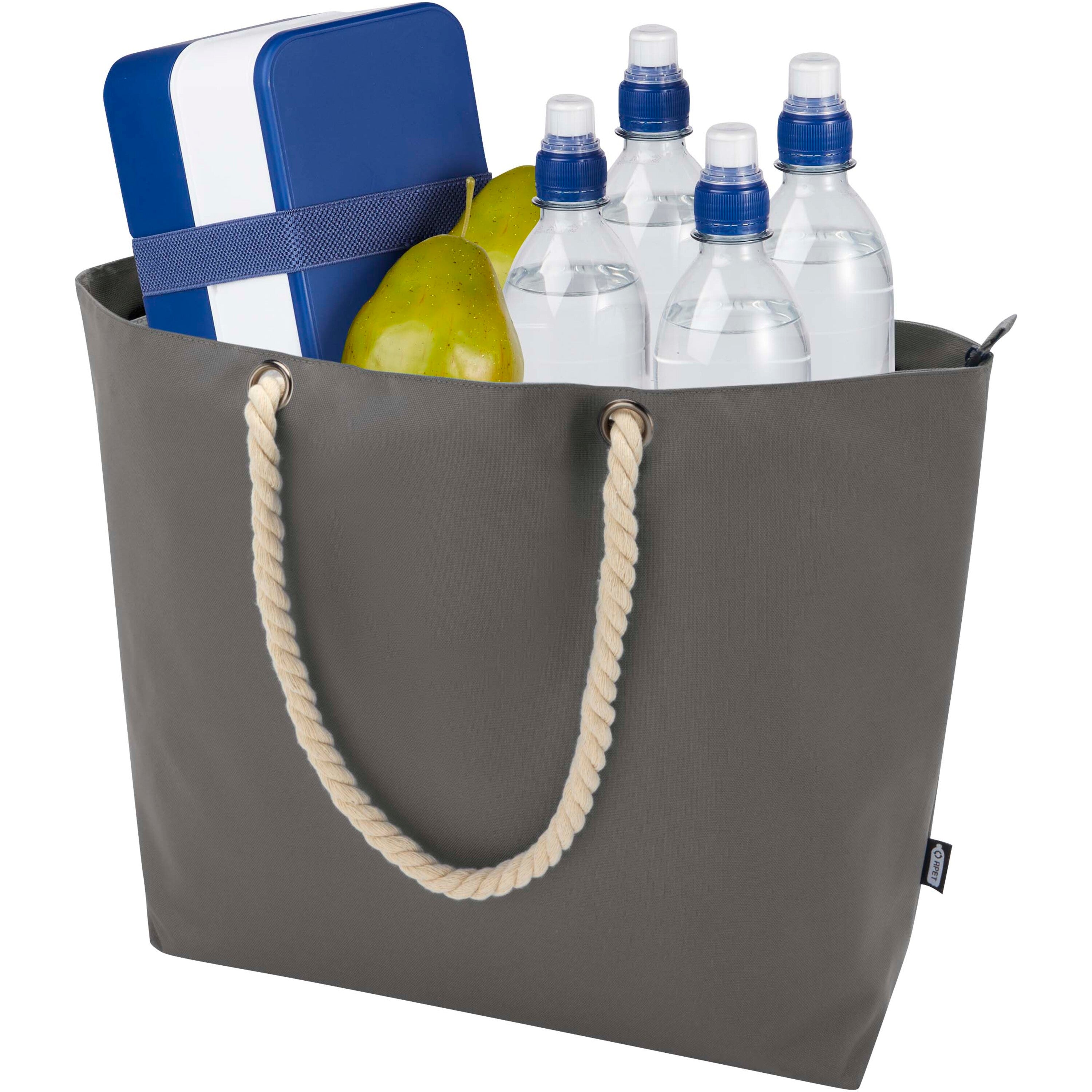 Recycled Beach Cooler Tote Bag with Cord Handles