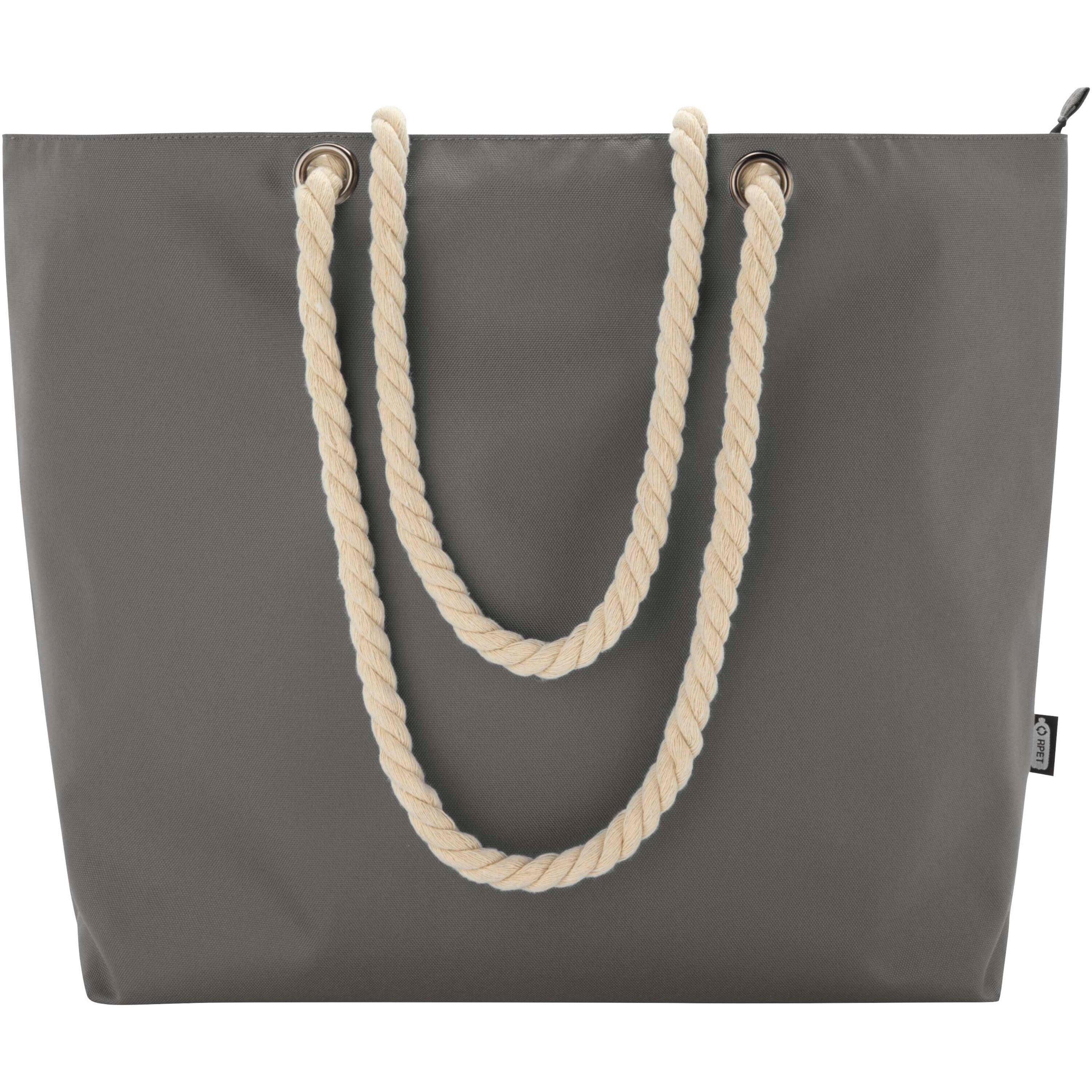 Recycled Beach Cooler Tote Bag with Cord Handles