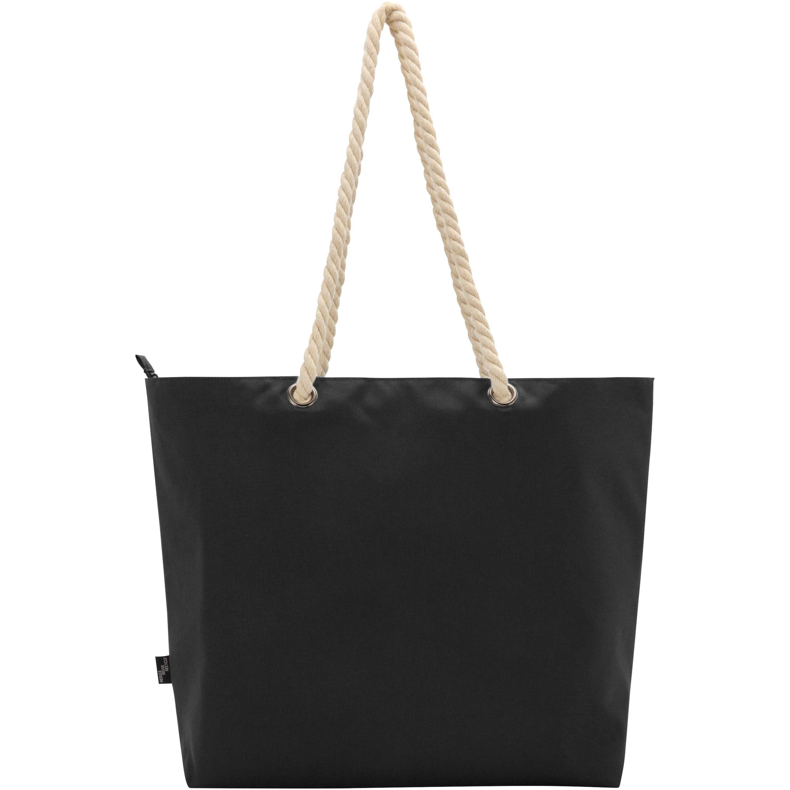 Recycled Beach Cooler Tote Bag with Cord Handles