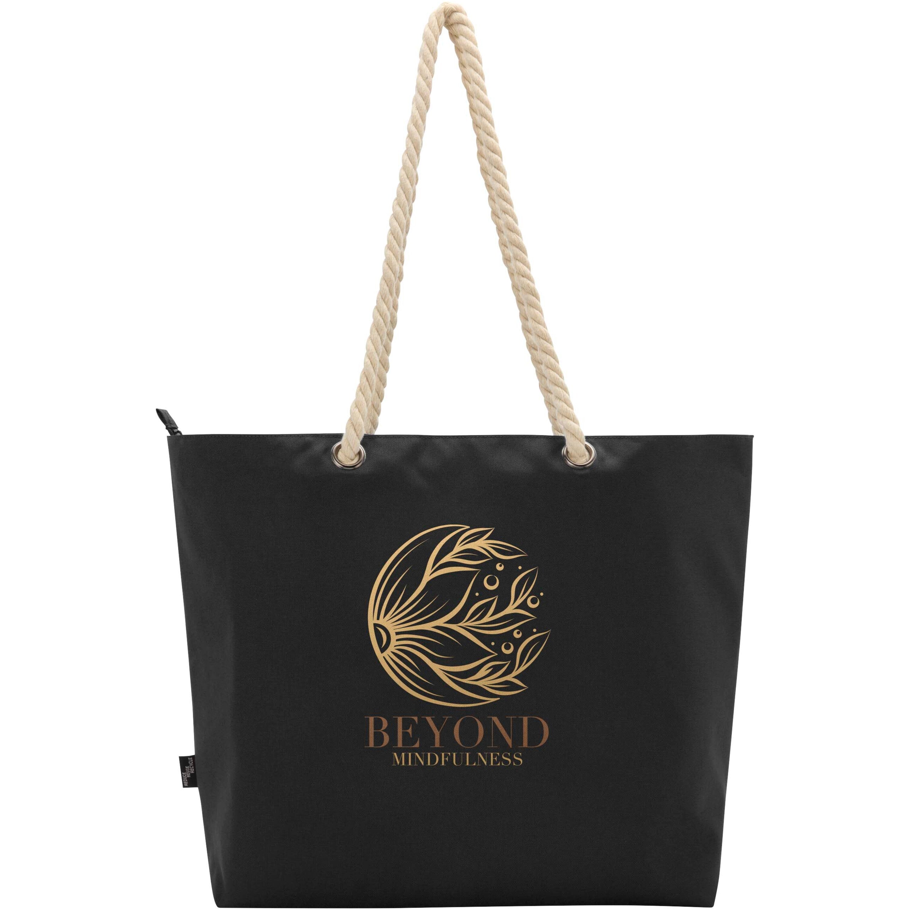 Recycled Beach Cooler Tote Bag with Cord Handles