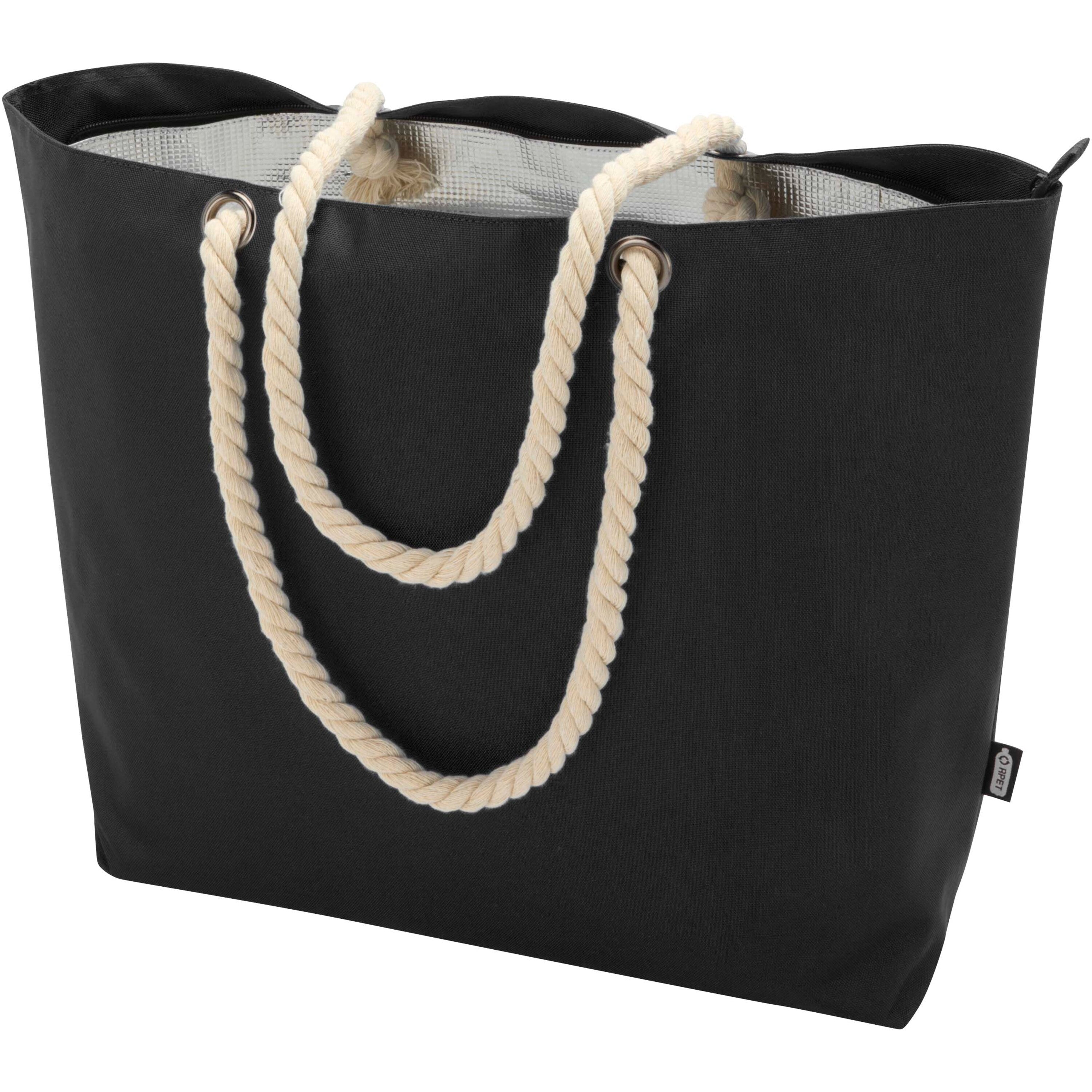 Recycled Beach Cooler Tote Bag with Cord Handles