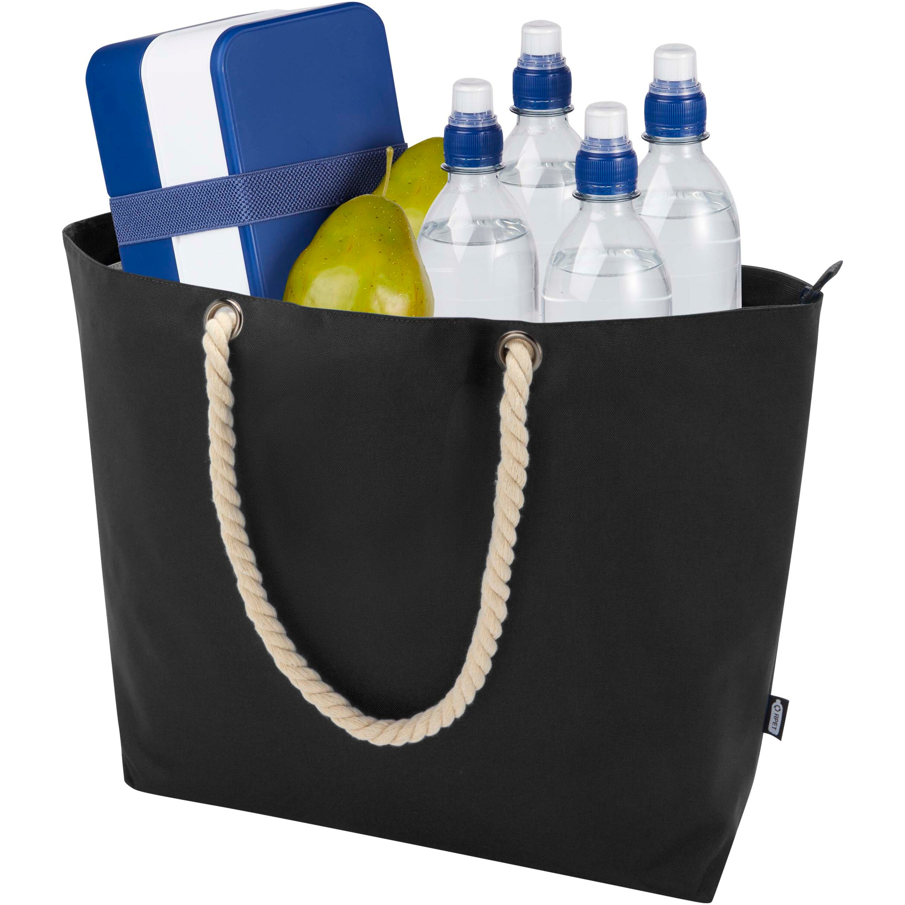 Recycled Beach Cooler Tote Bag with Cord Handles