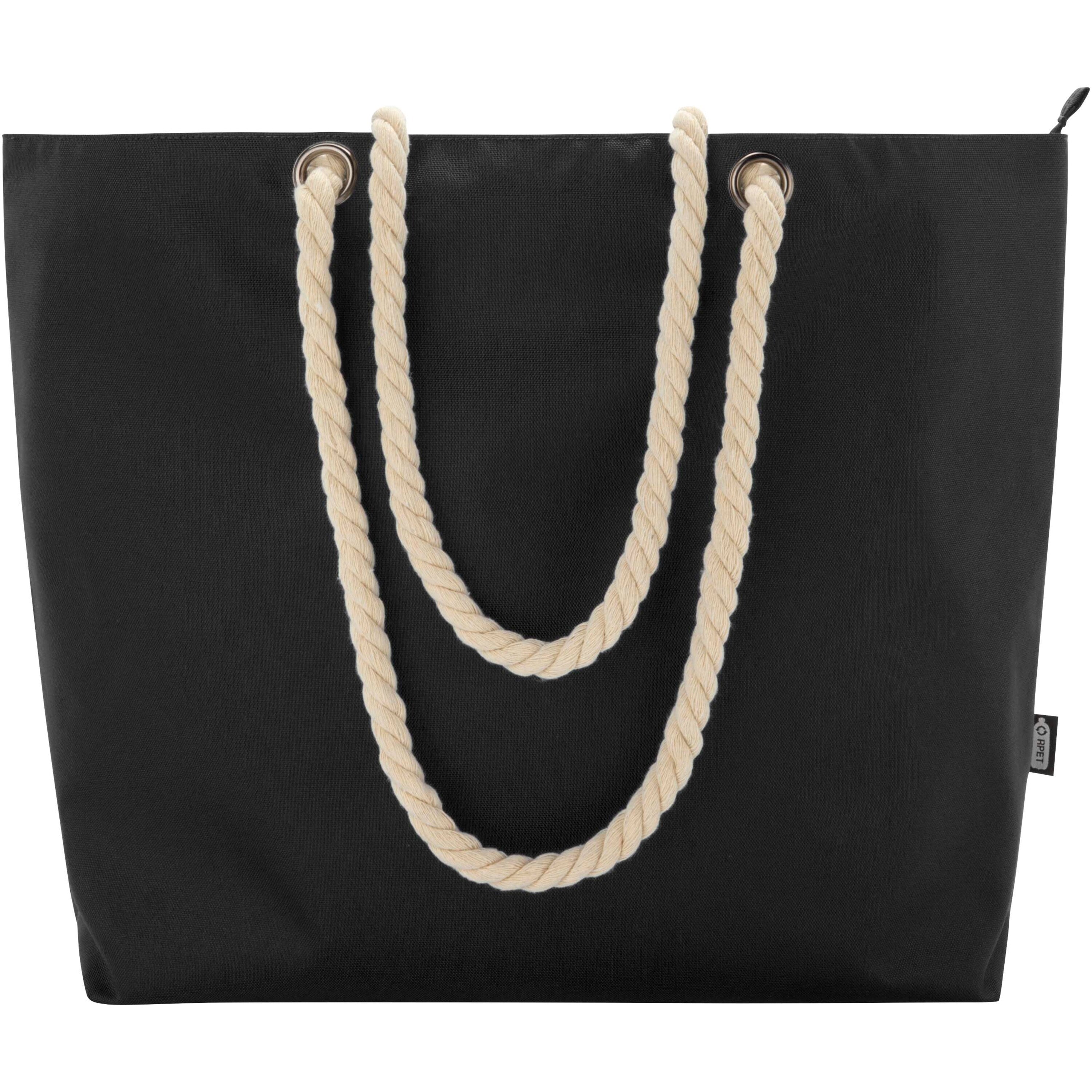 Recycled Beach Cooler Tote Bag with Cord Handles