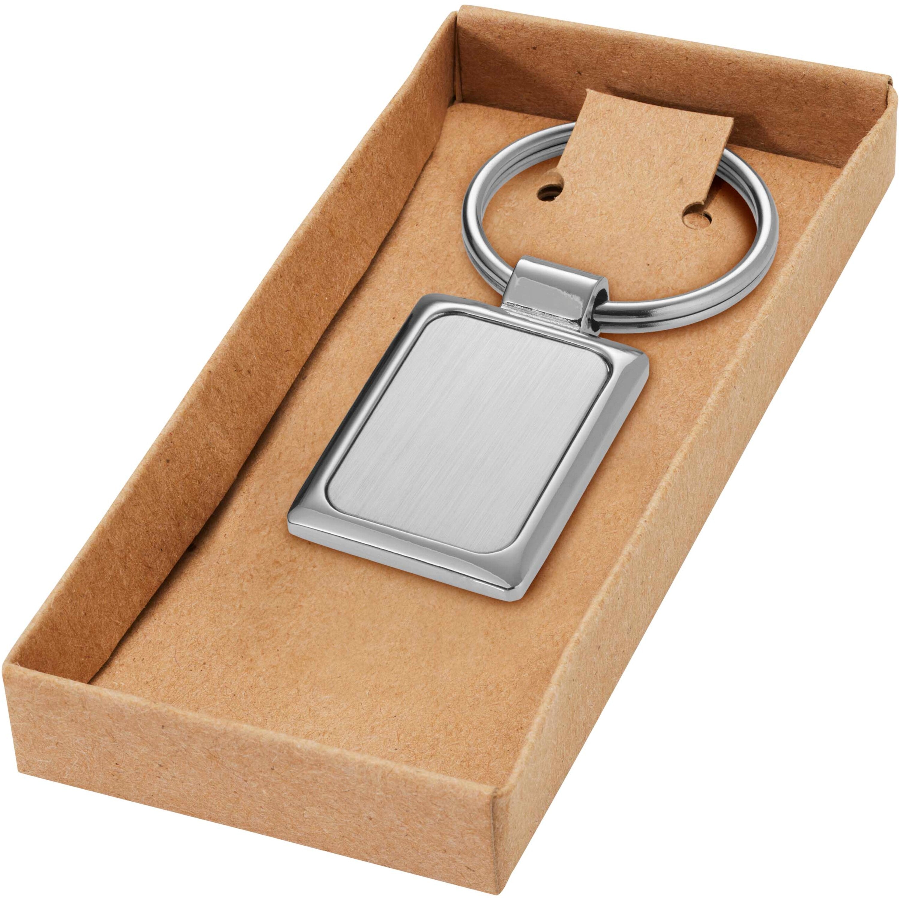 Timeless Rectangular Metal Keyring