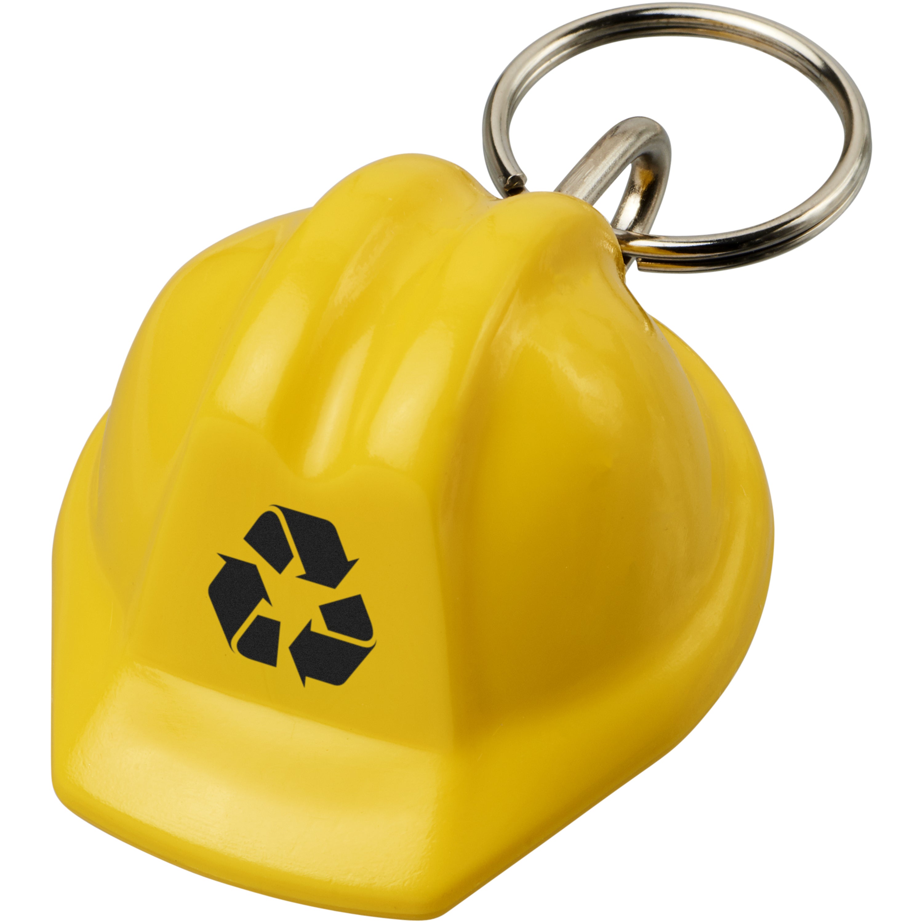 Hard Hat Shaped Recycled Plastic Keyring