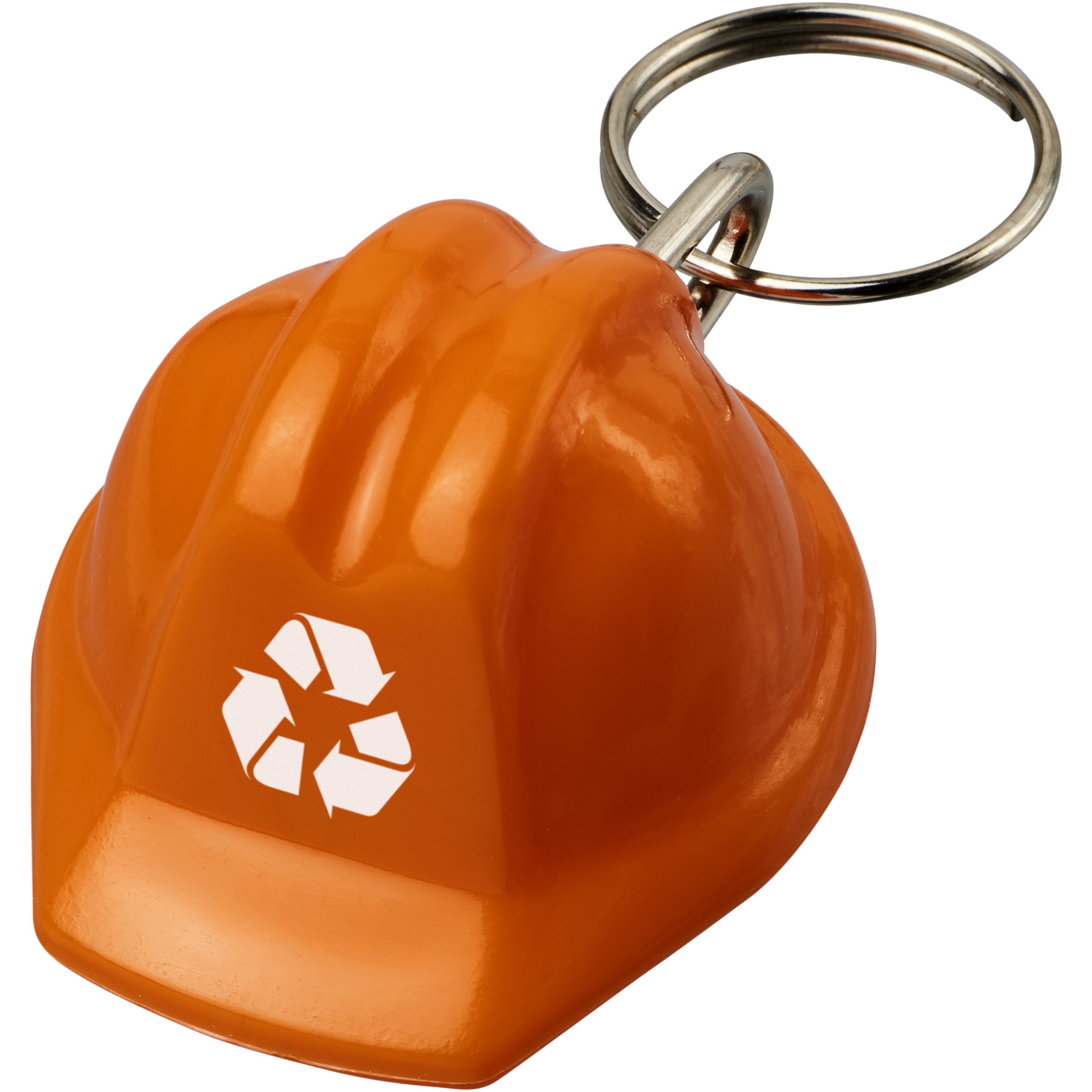 Hard Hat Shaped Recycled Plastic Keyring