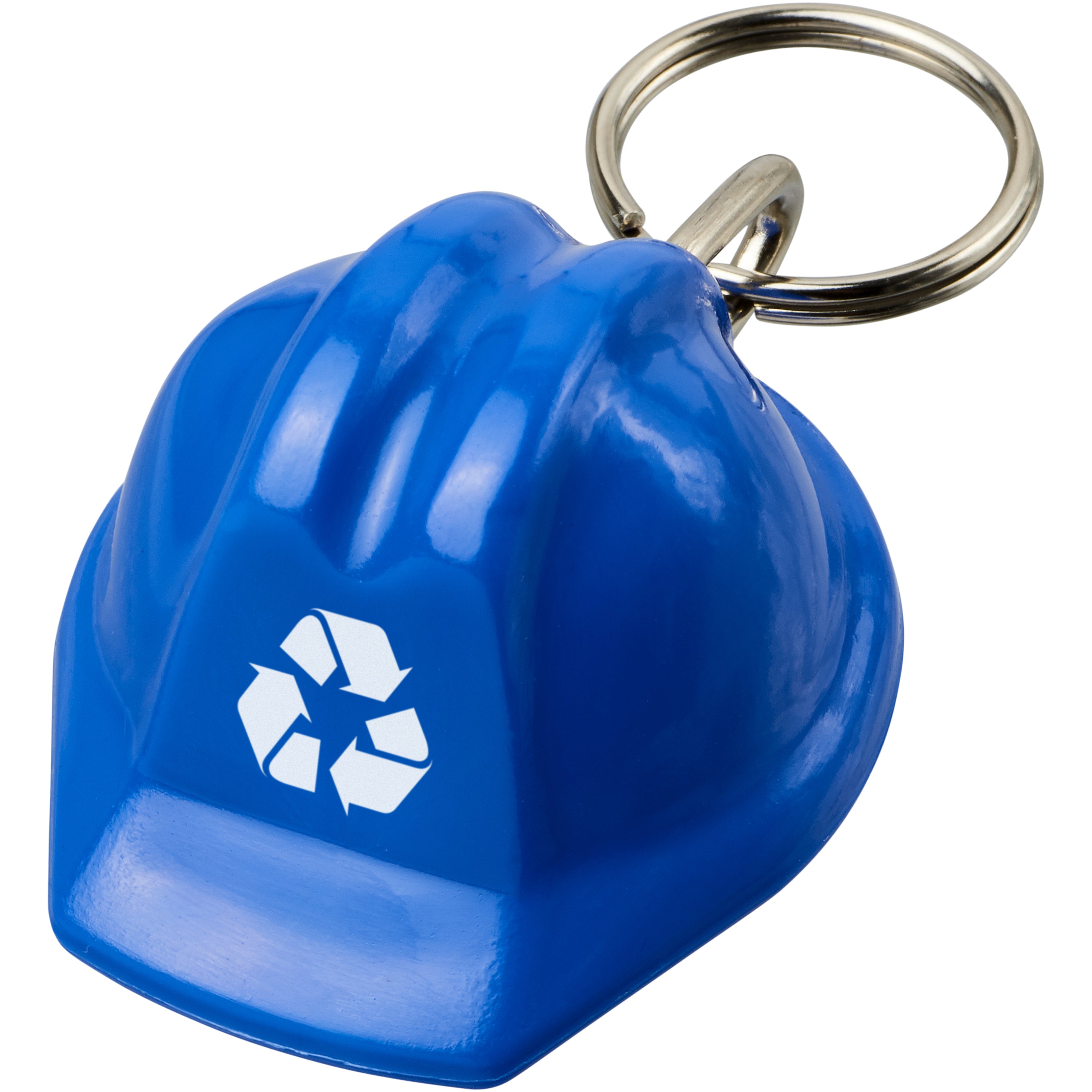 Hard Hat Shaped Recycled Plastic Keyring