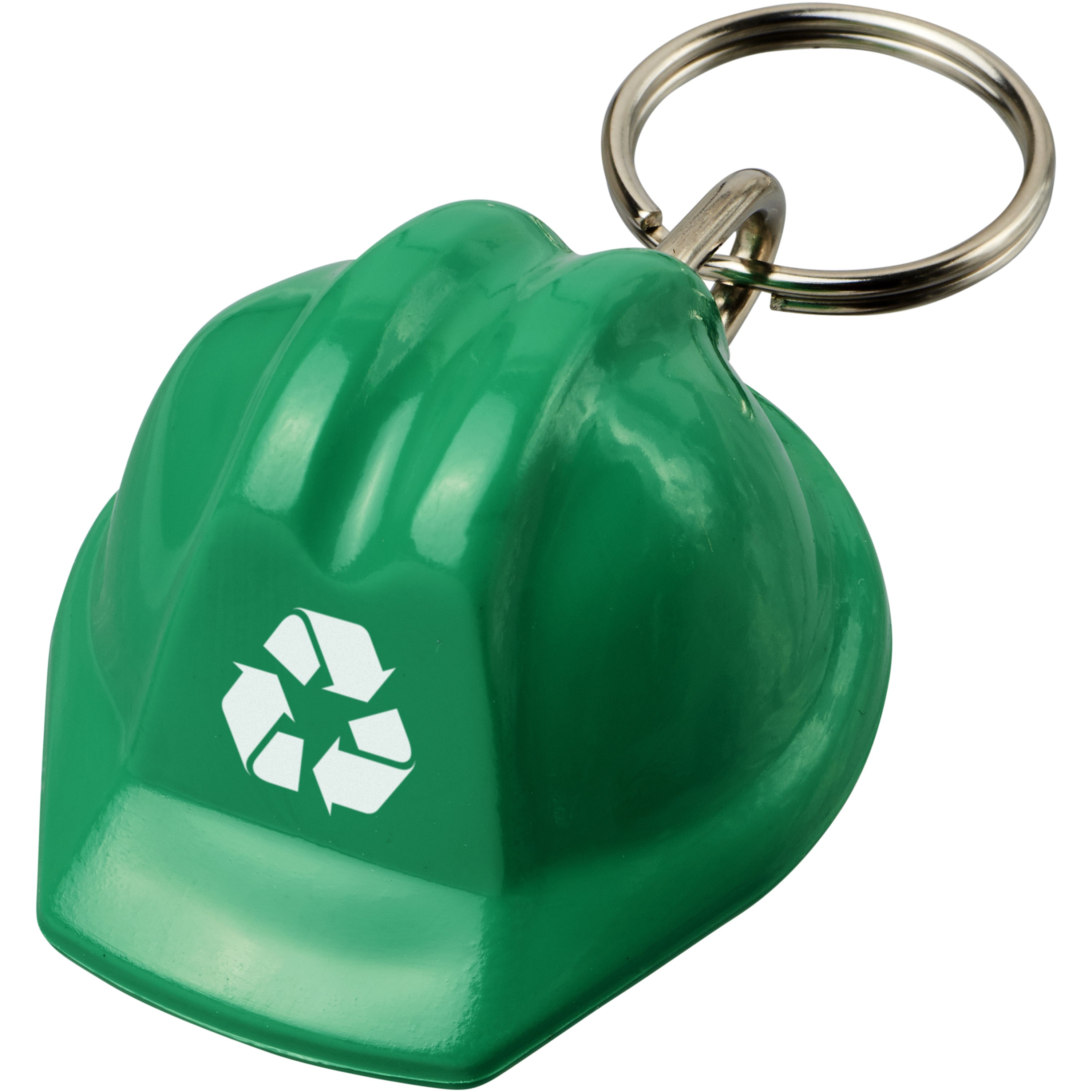 Hard Hat Shaped Recycled Plastic Keyring