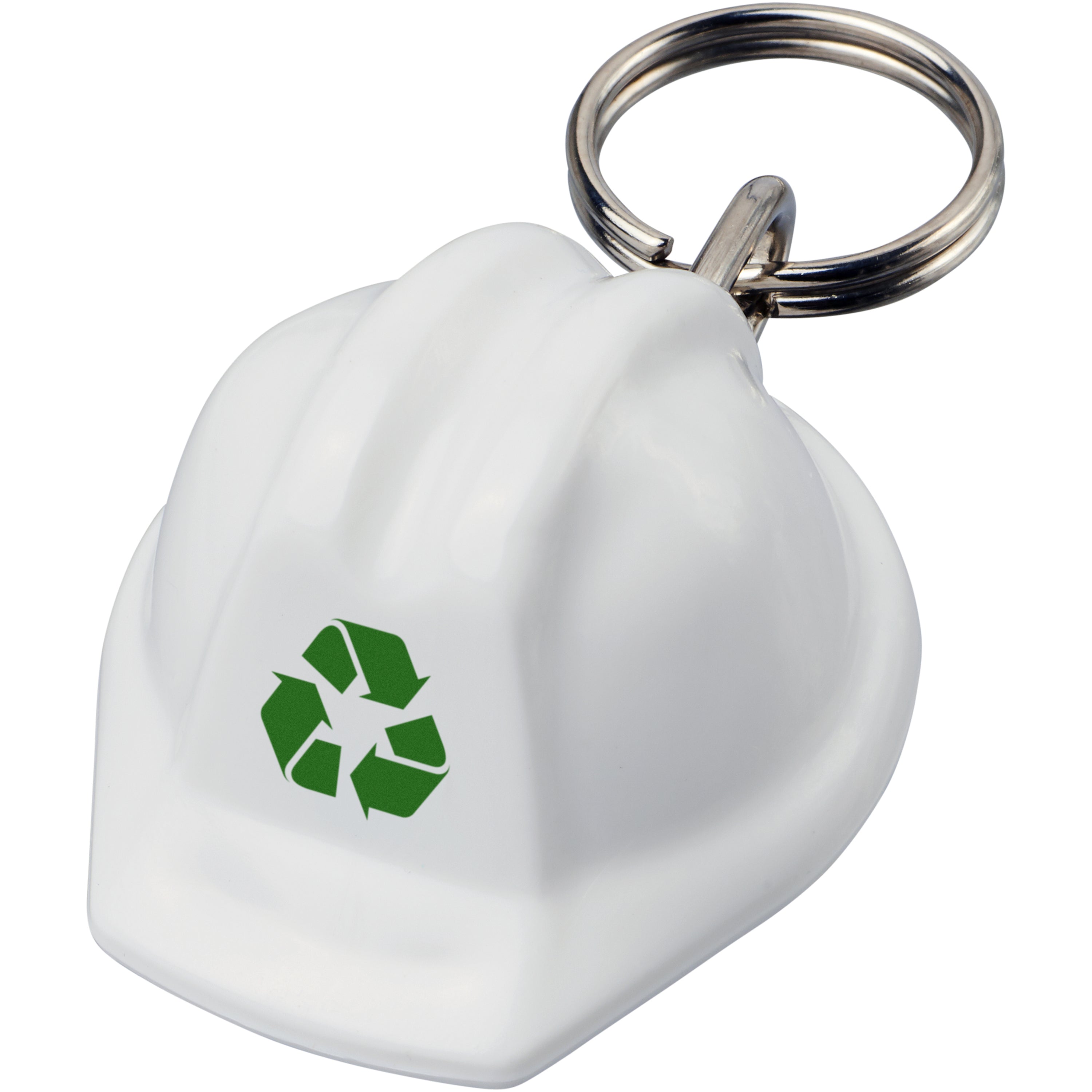 Hard Hat Shaped Recycled Plastic Keyring