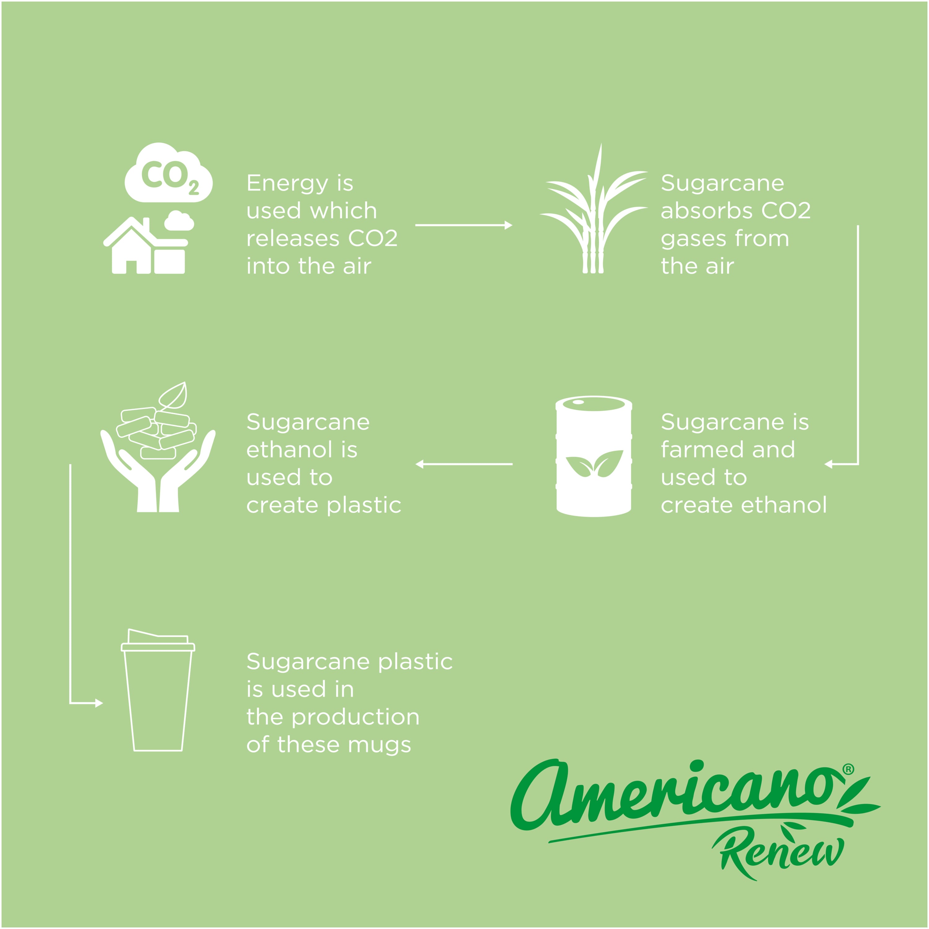 Americano Renew Sugar Cane Plastic Tumbler
