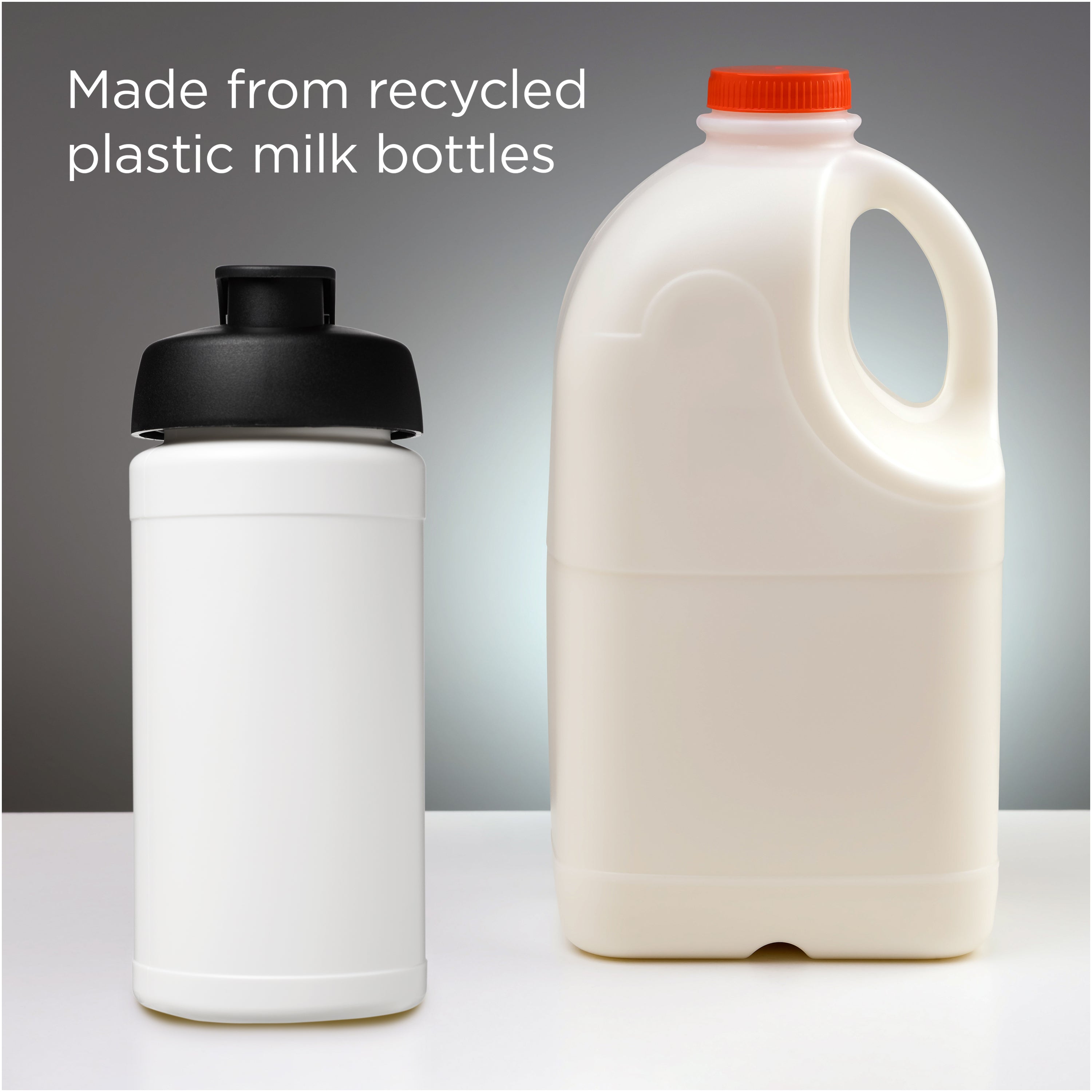 Recycled Plastic Flip Lid Sports Water Bottle