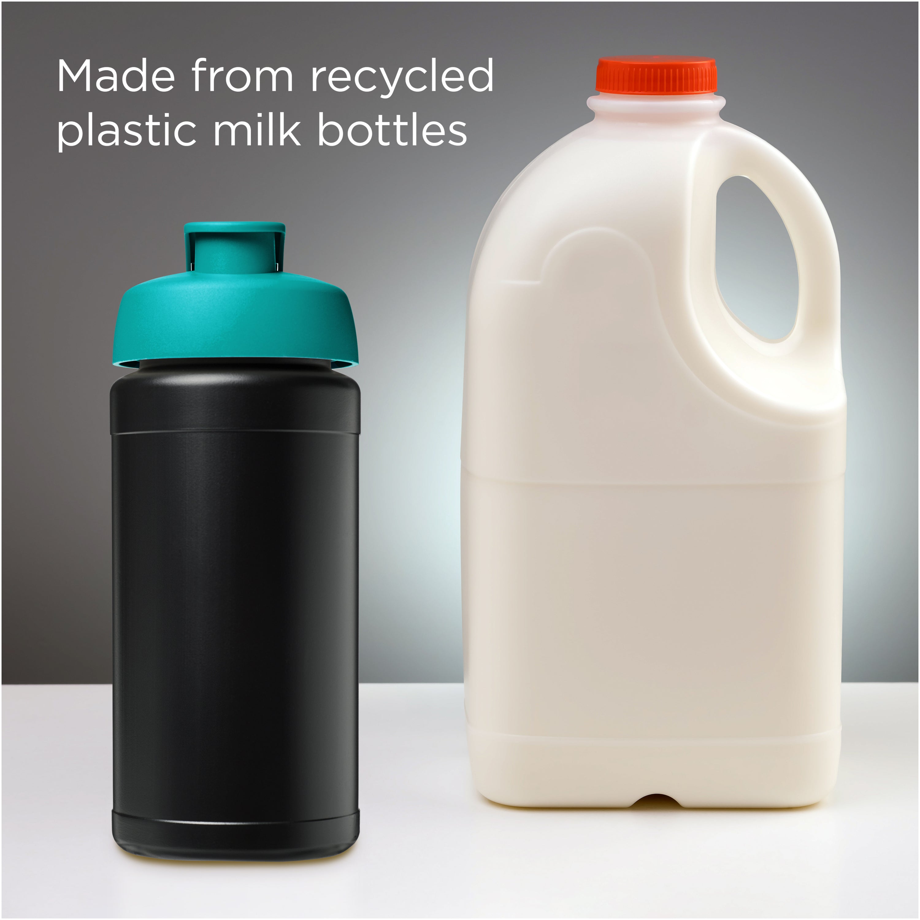 Recycled Plastic Flip Lid Sports Water Bottle