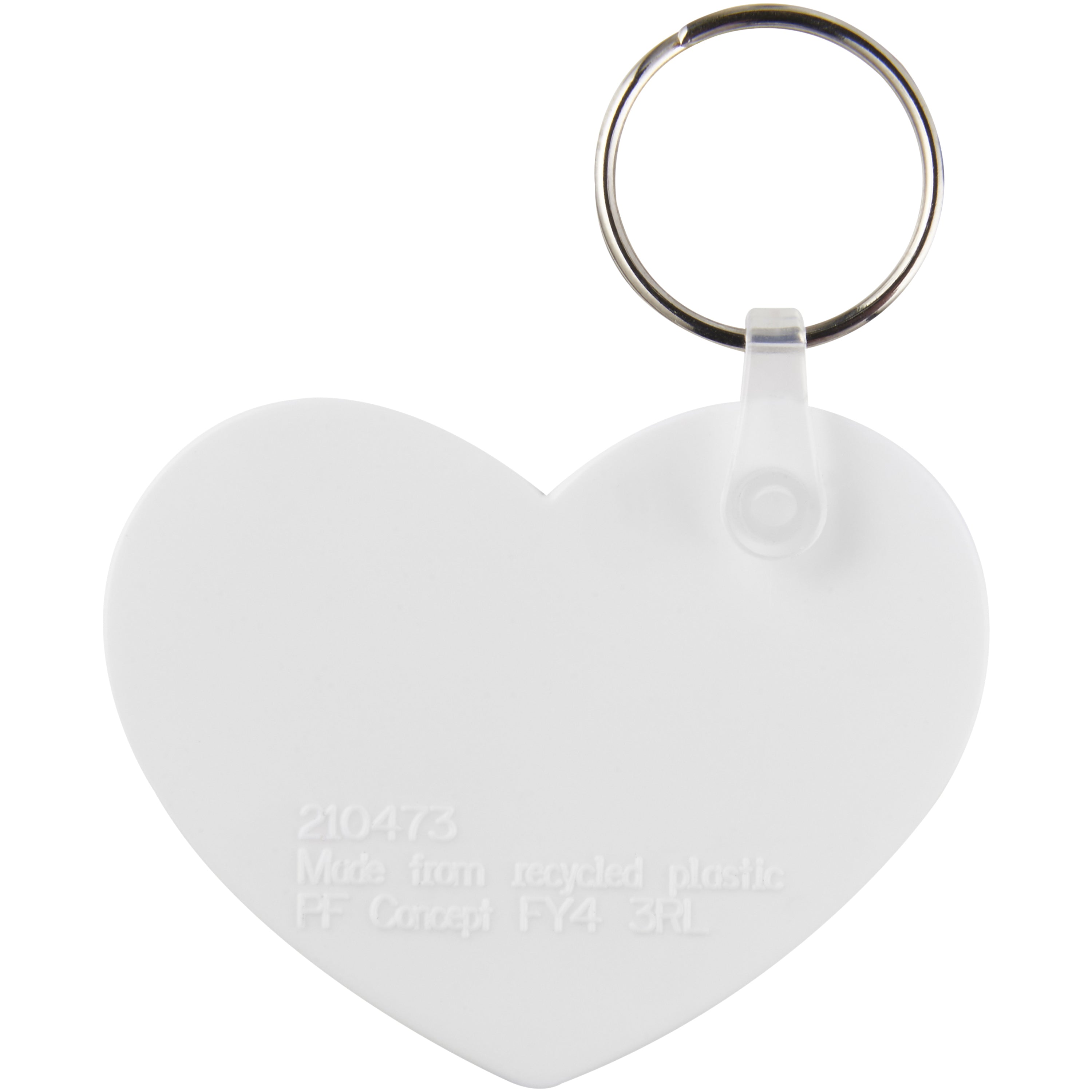 White Heart Shaped Recycled Keyring