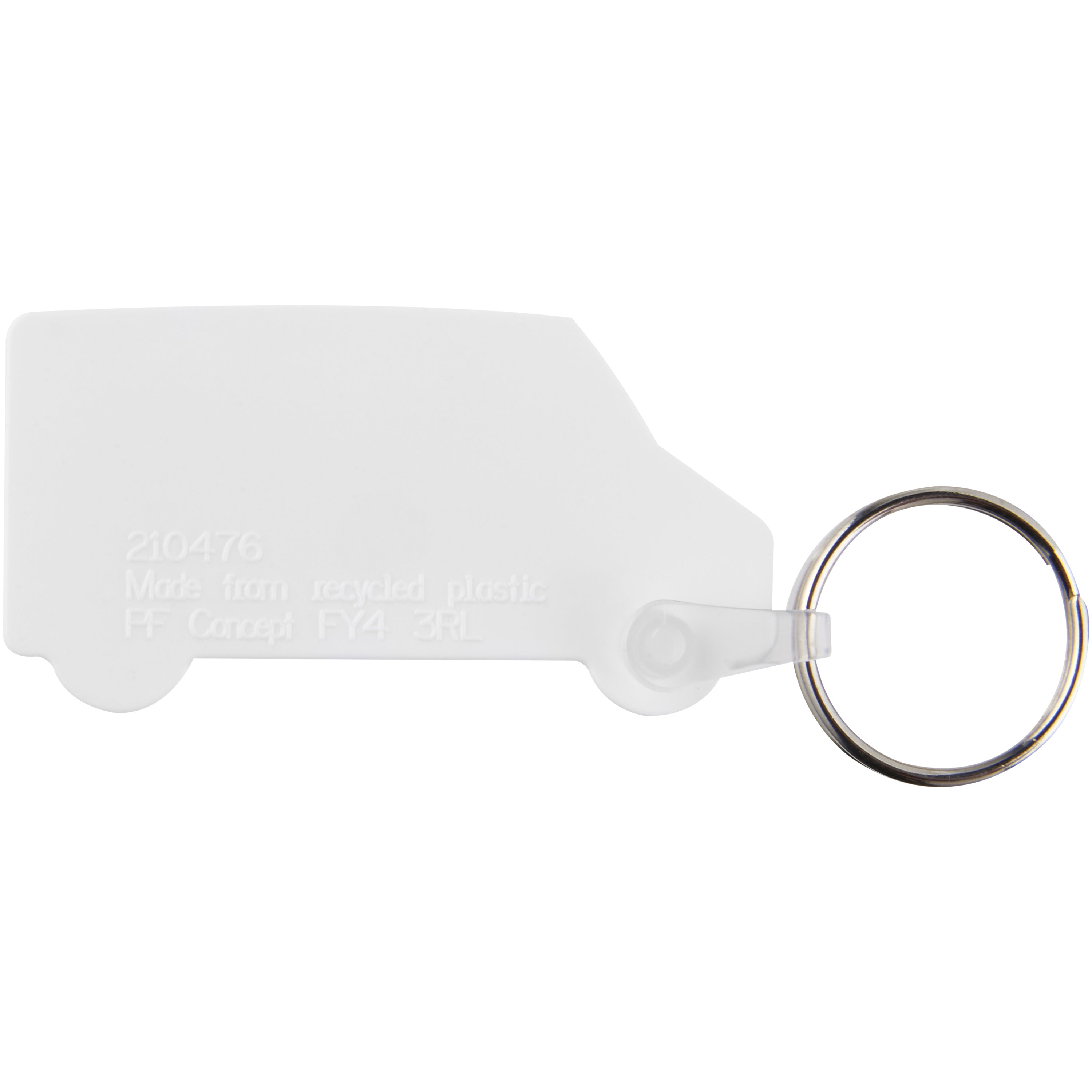 White Van Shaped Recycled Keyring