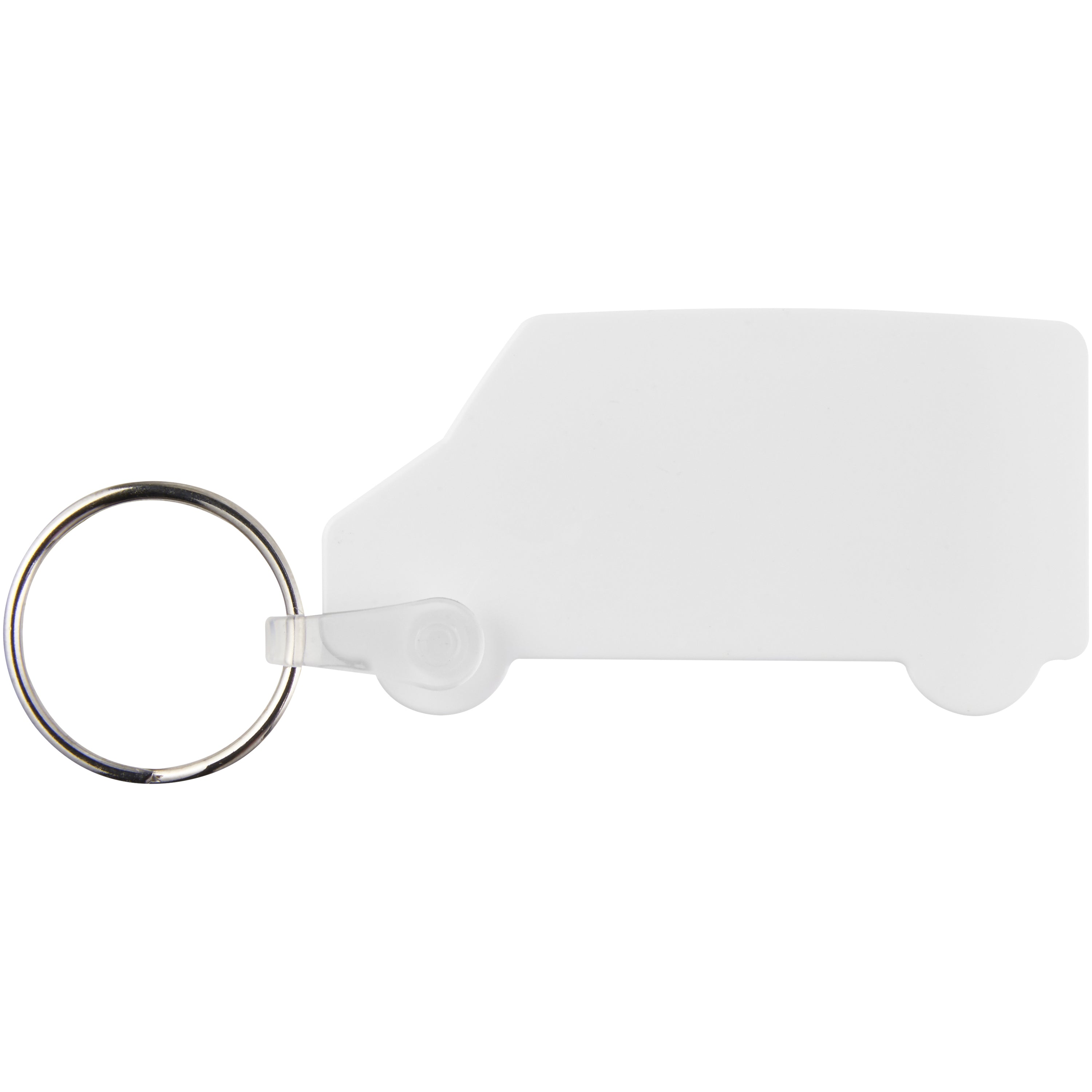White Van Shaped Recycled Keyring