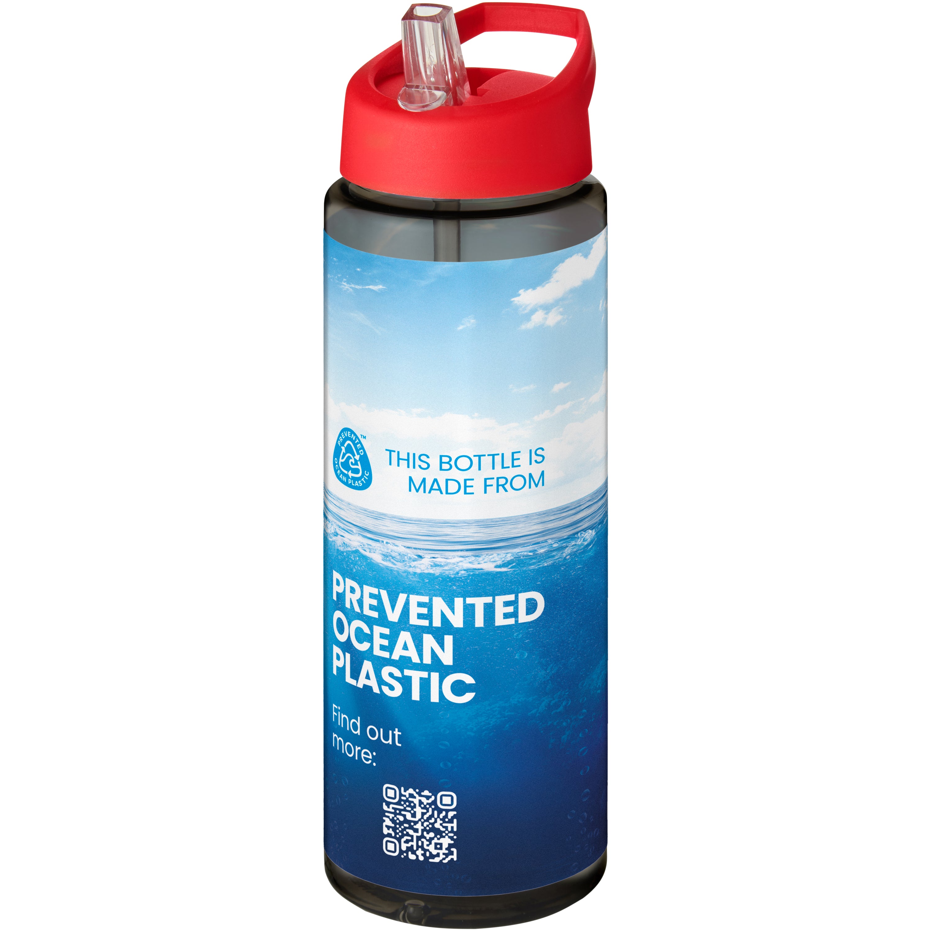 Recycled Plastic Water Bottle with Spout Lid