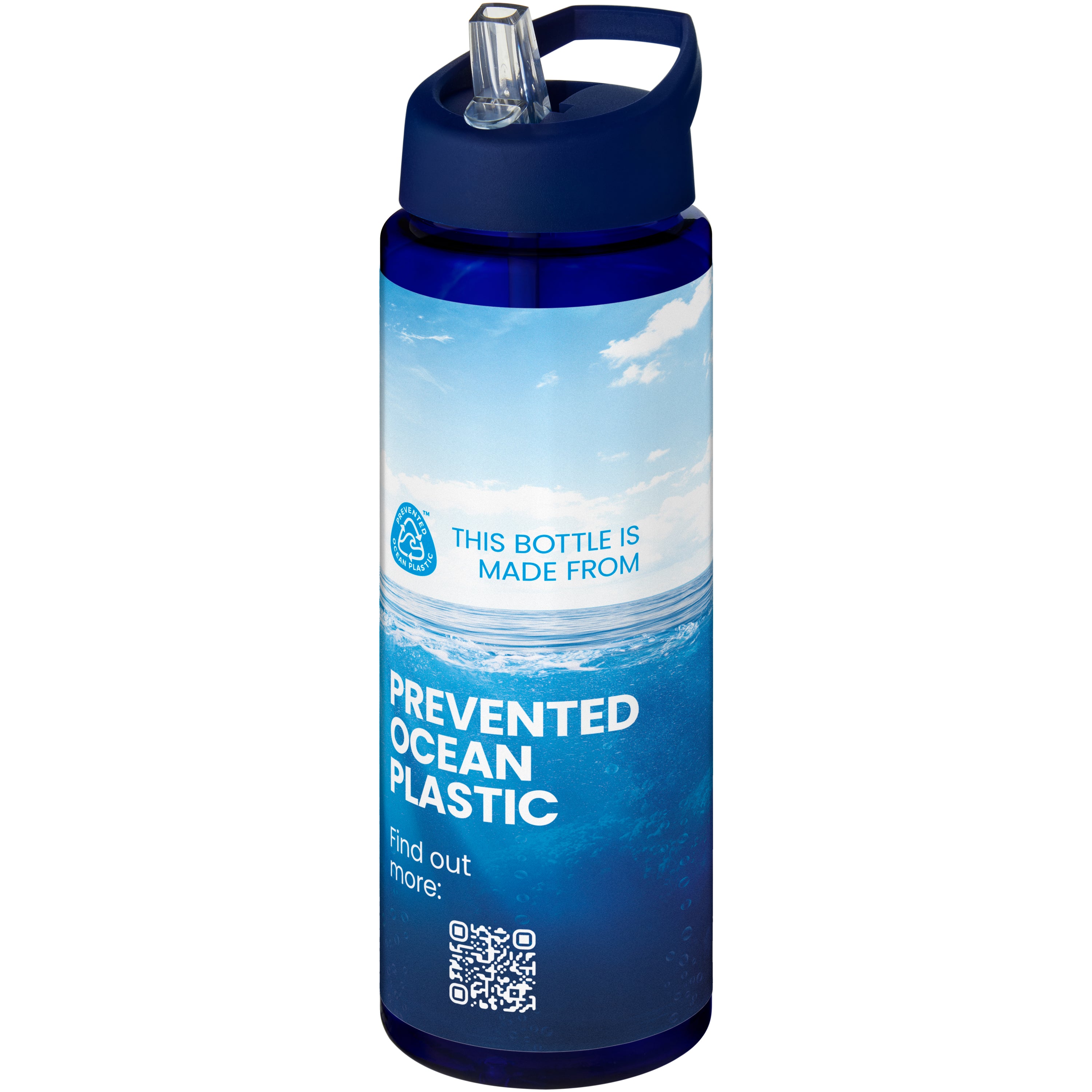 Recycled Plastic Water Bottle with Spout Lid