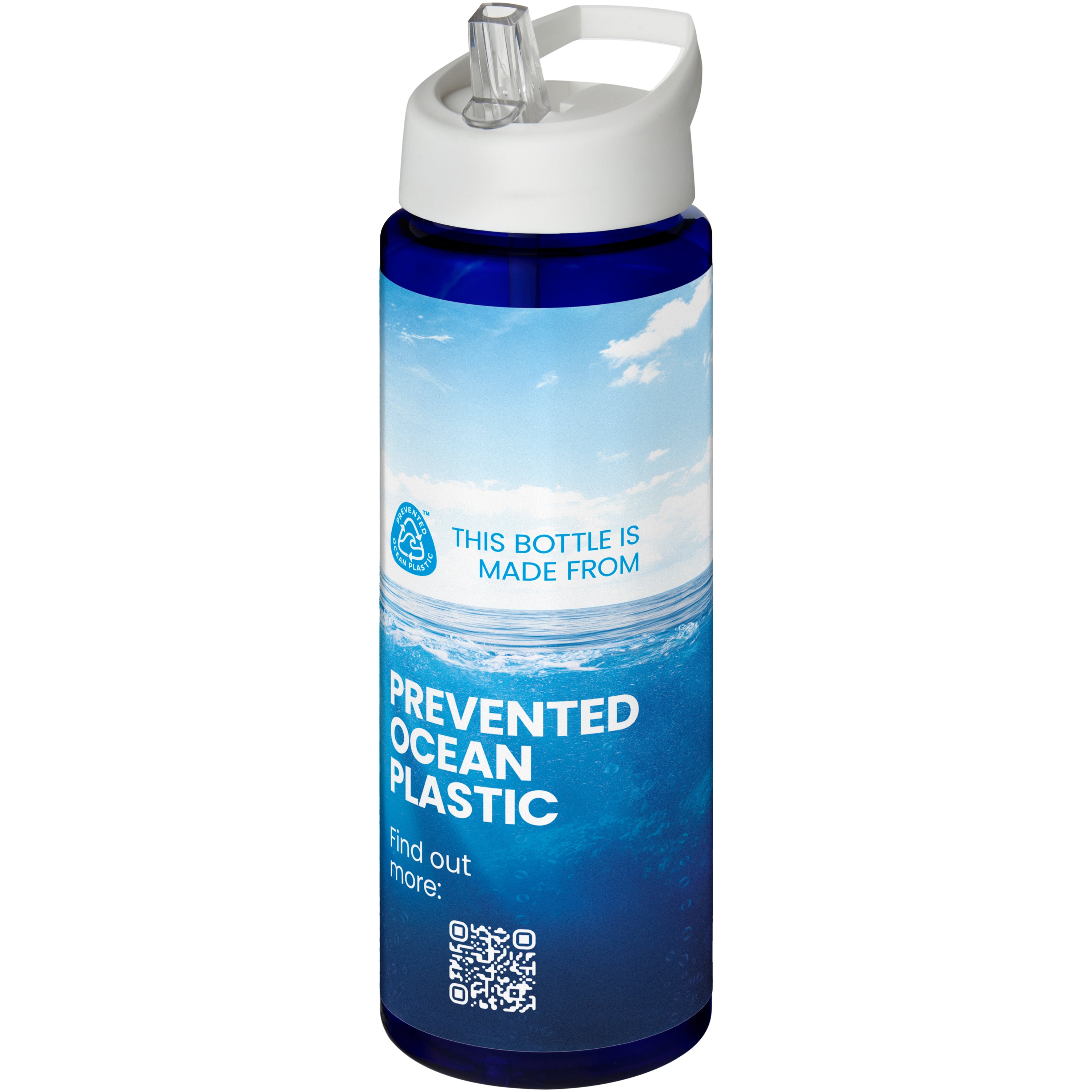 Recycled Plastic Water Bottle with Spout Lid