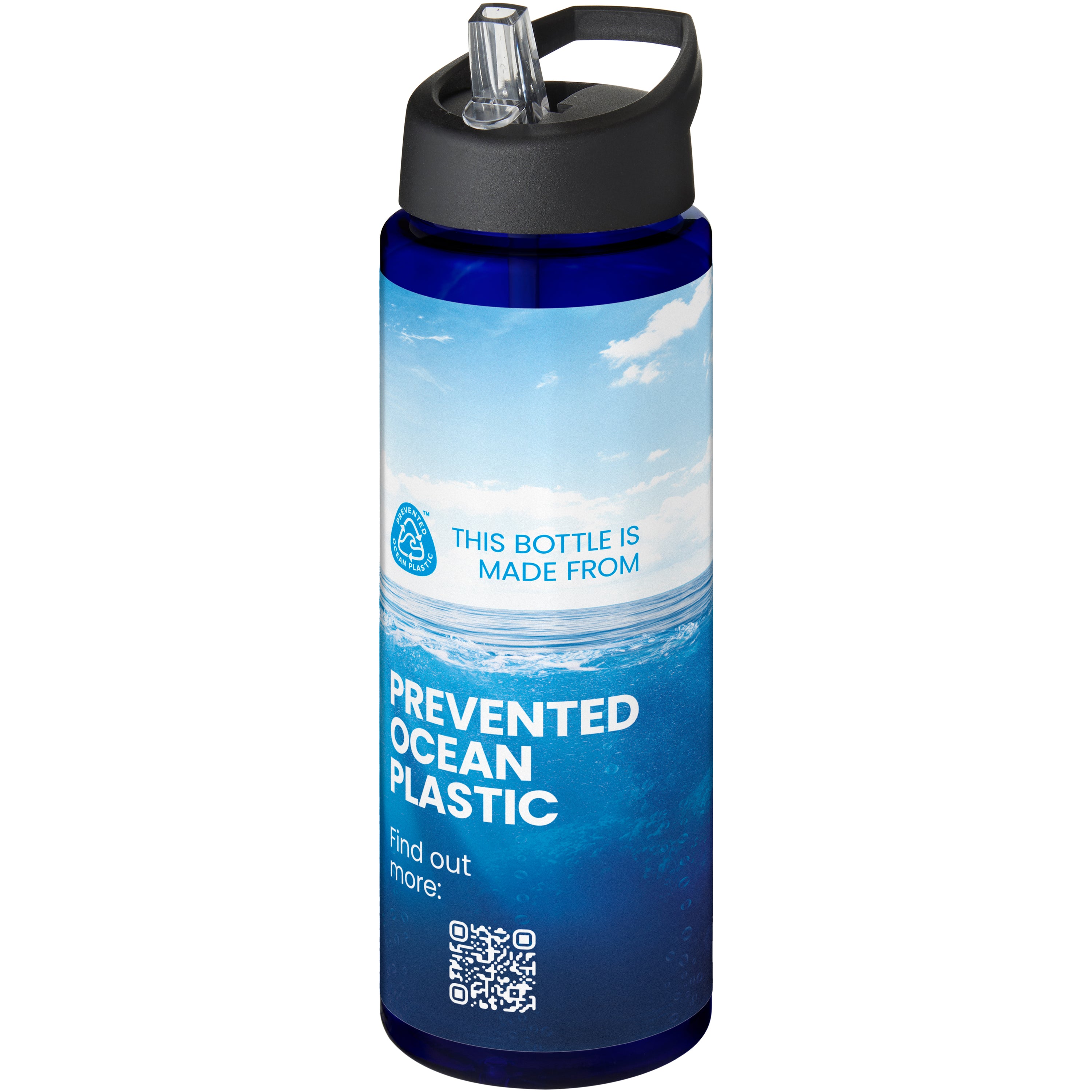 Recycled Plastic Water Bottle with Spout Lid
