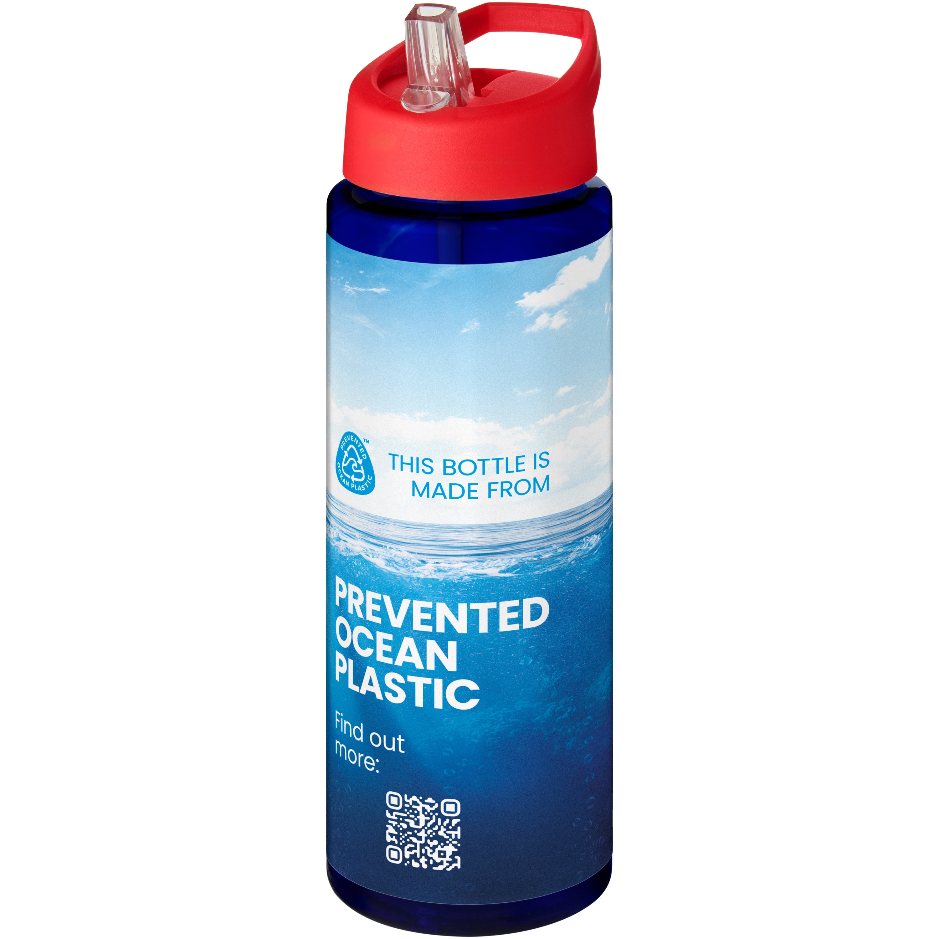 Recycled Plastic Water Bottle with Spout Lid