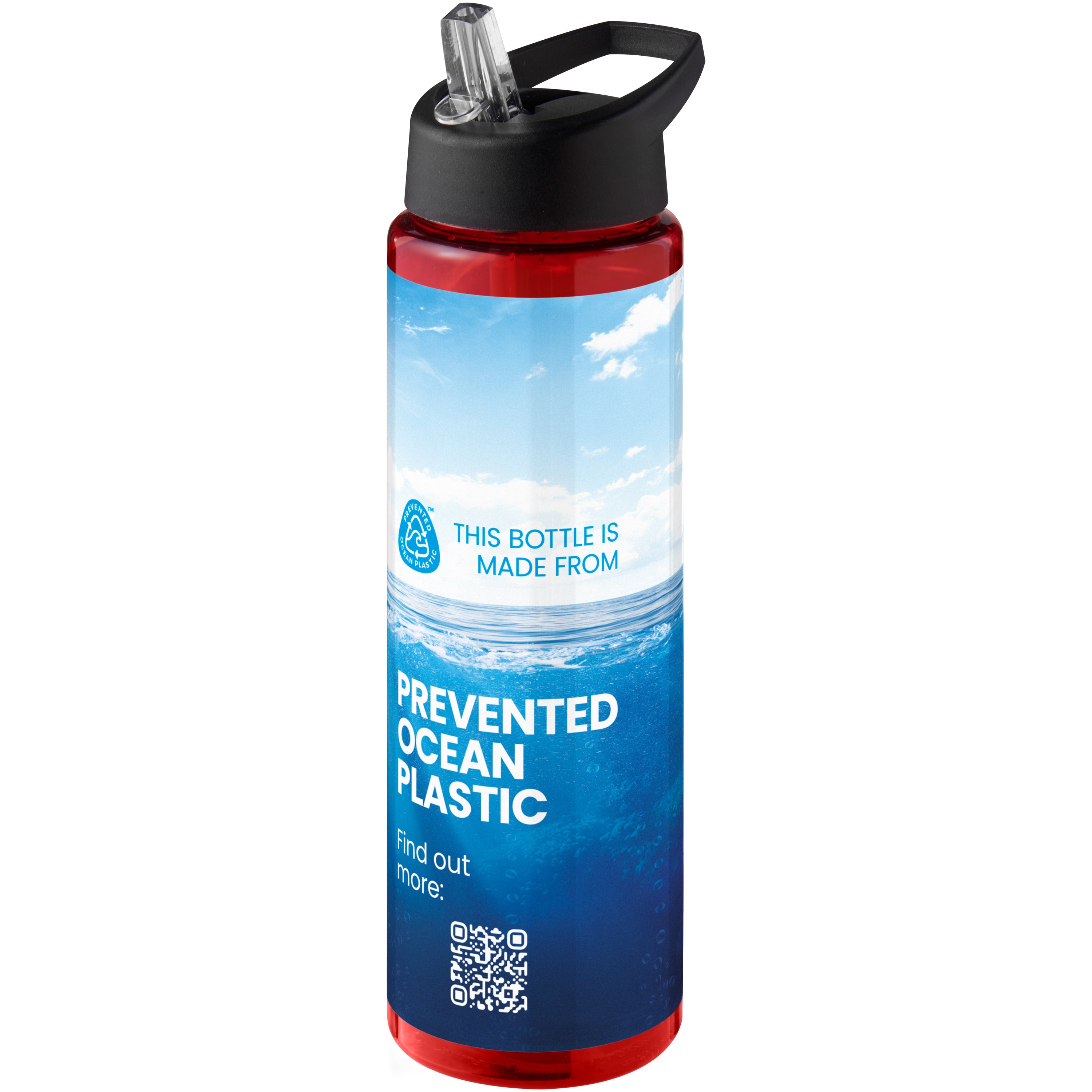 Recycled Plastic Water Bottle with Spout Lid