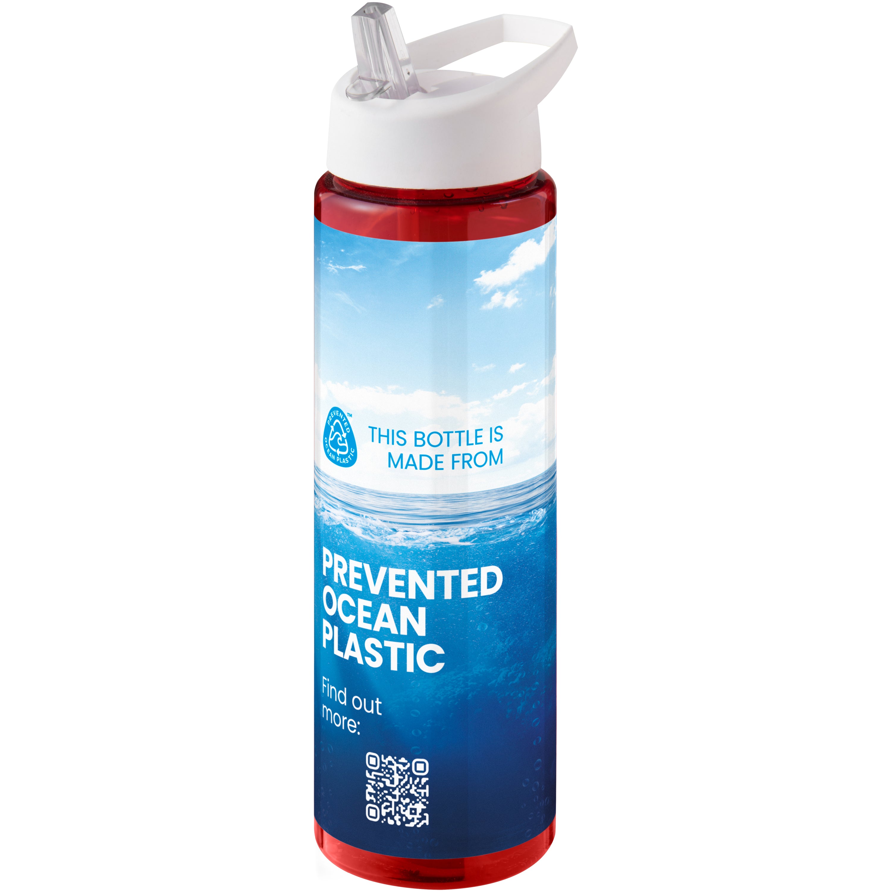 Recycled Plastic Water Bottle with Spout Lid