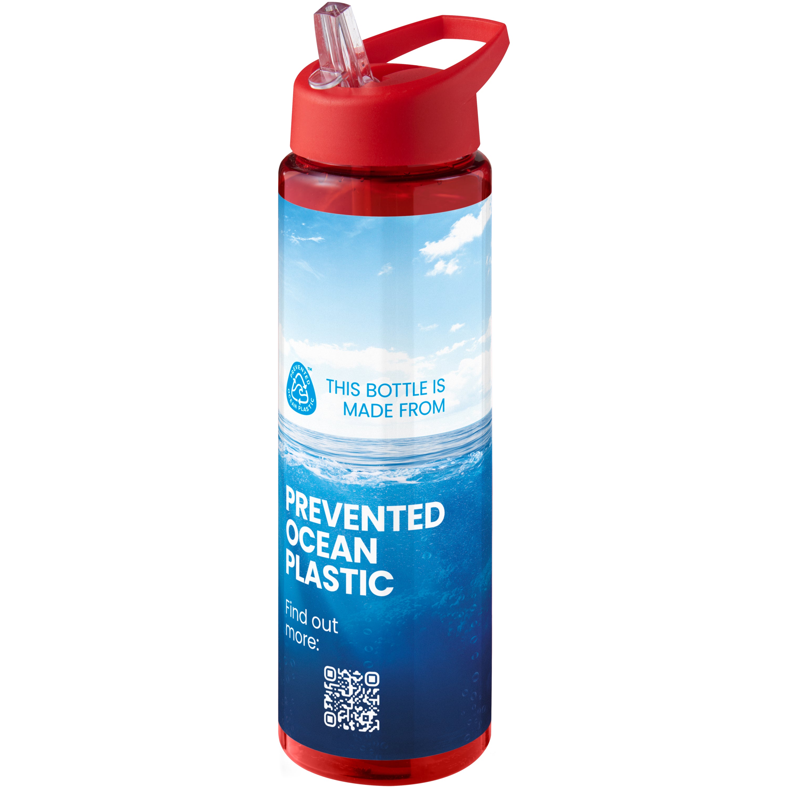 Recycled Plastic Water Bottle with Spout Lid